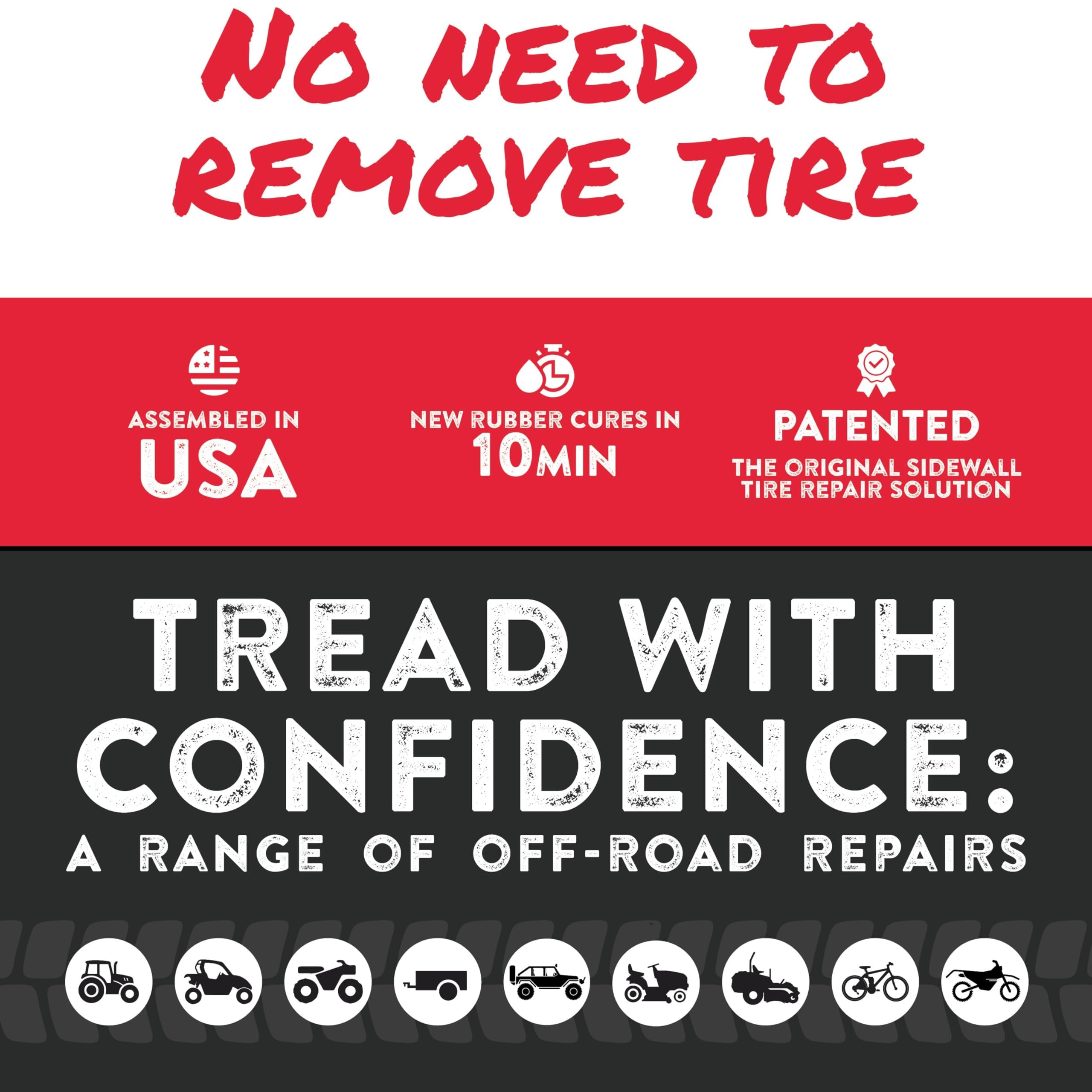 GLUETREAD GlueTread SXS Tire Patch Kit - Durable Rubber Patches for UTVs - Model GTVA030A - Easy Application, Fast Setting