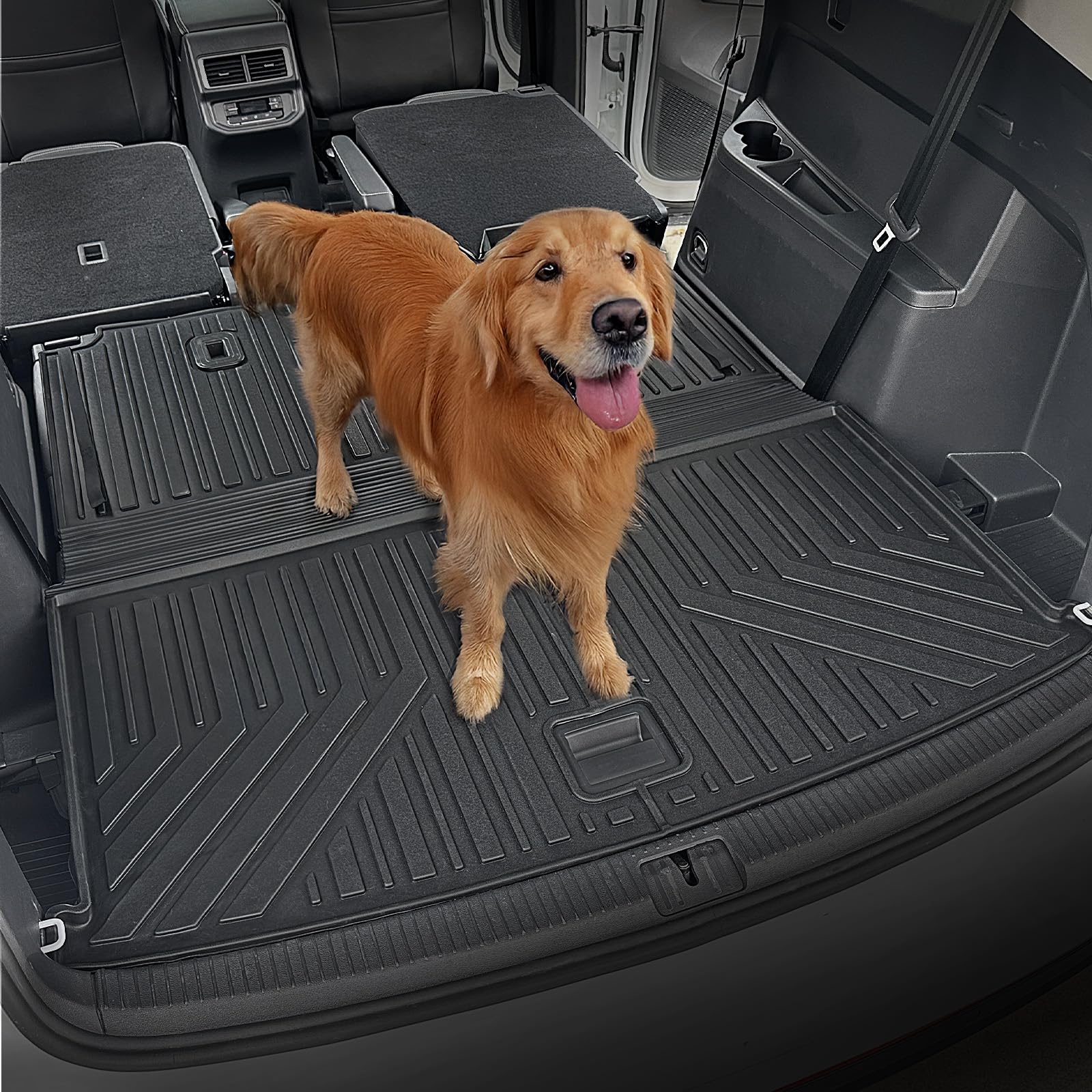 Joularise Cargo Mat With Backrest Mats For Volkswagen Vw Atlas 2018-2025 6/7 Seat Accessories(Not Fit Cross Sport), All Weather