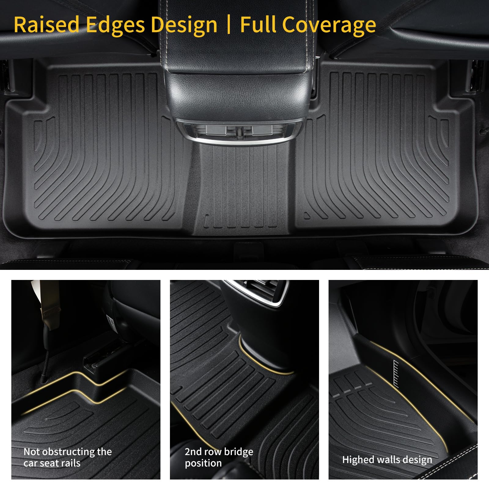 GINOWY- Floor Mats & Cargo Liner for Volkswagen VW Tiguan 2018-2024 TPE?All Weather Mats for Volkswagen Tiguan Accessories Cargo