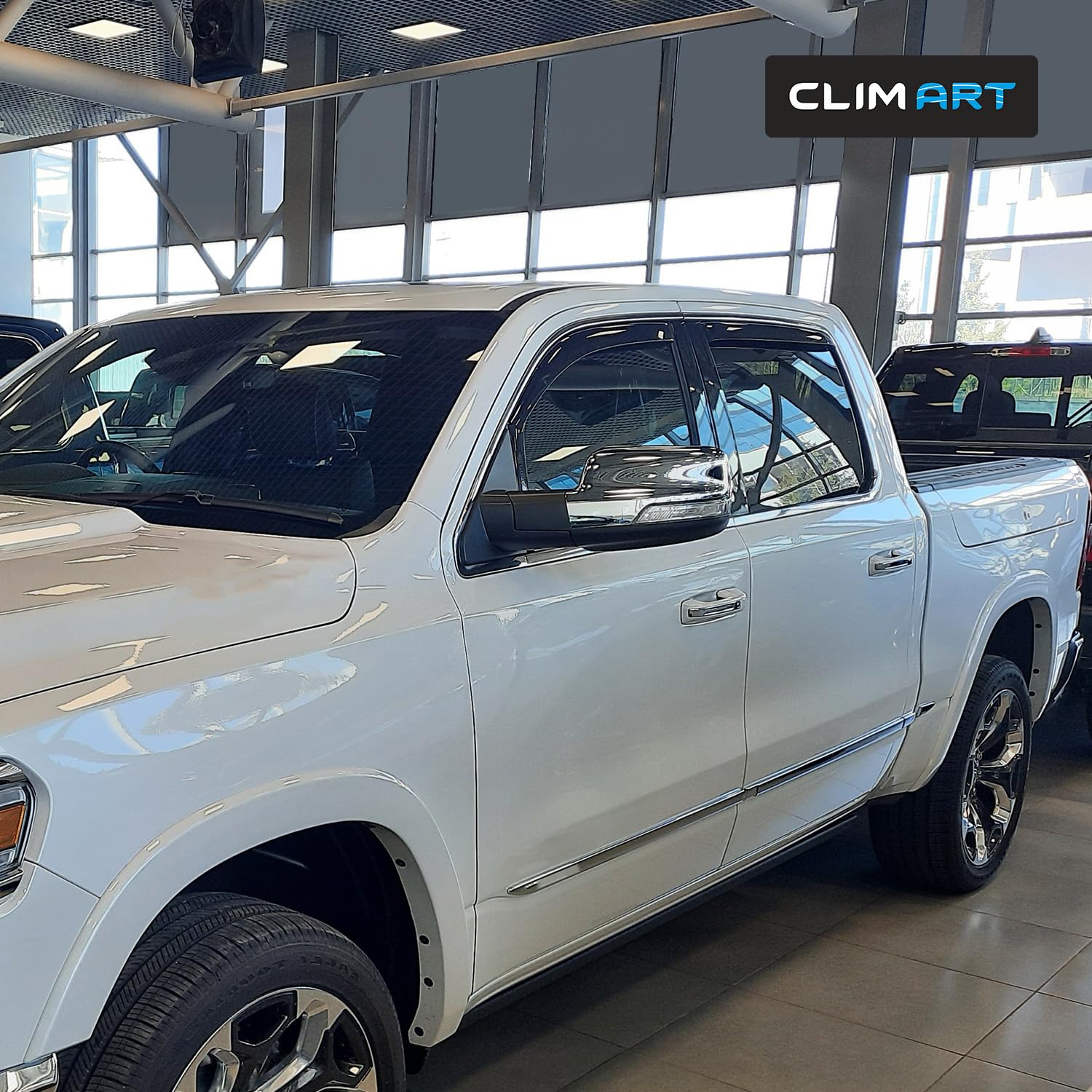 Clim Art In-Channel Incredibly Durable Rain Guards For Dodge Ram 1500 2019-2025 Crew Cab, Original Window Deflectors, Vent Defle