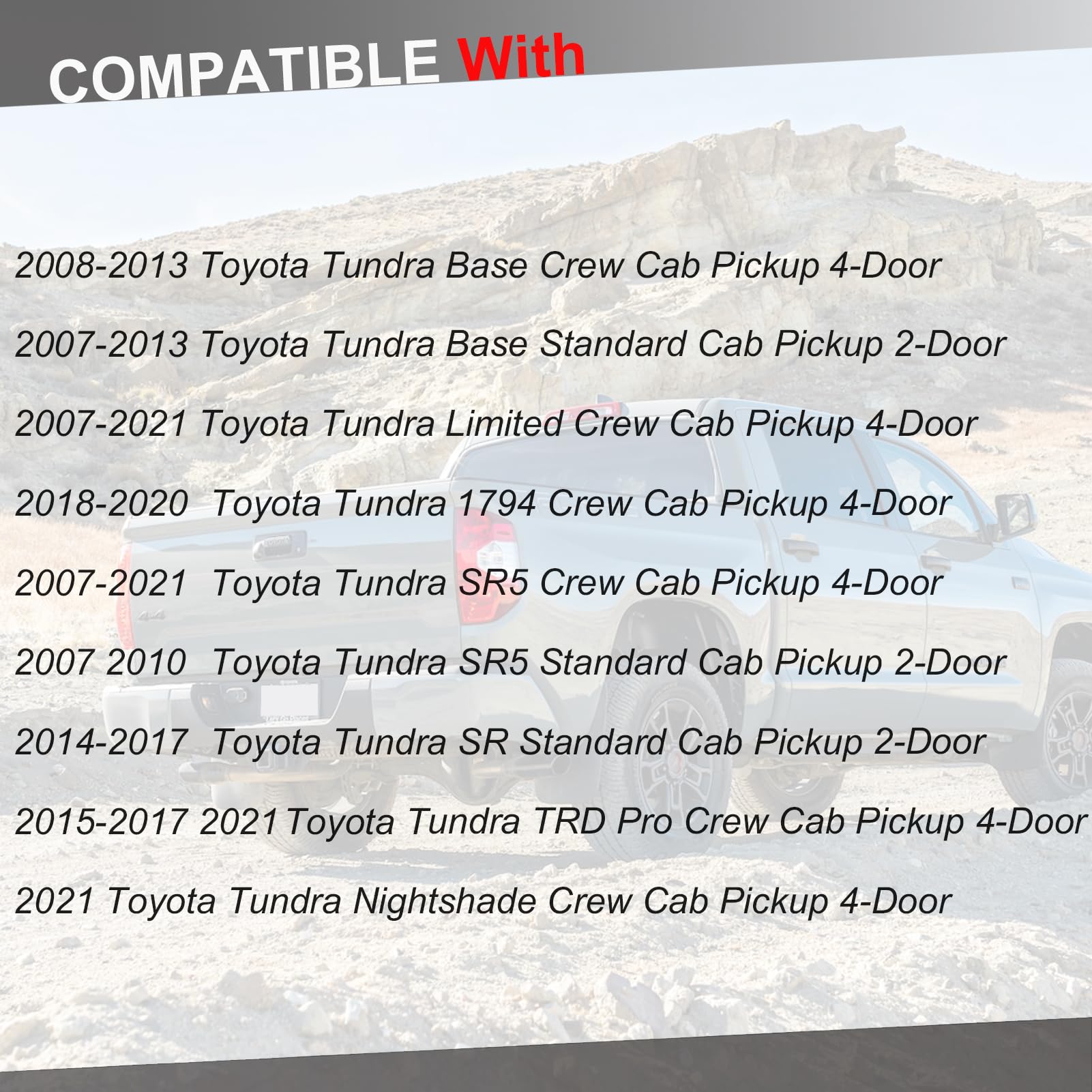 Casrram Aluminum Tailgate Hinge Bushing for Toyota Tundra 2007-2021, Left Driver Side, Model 66102-0C021