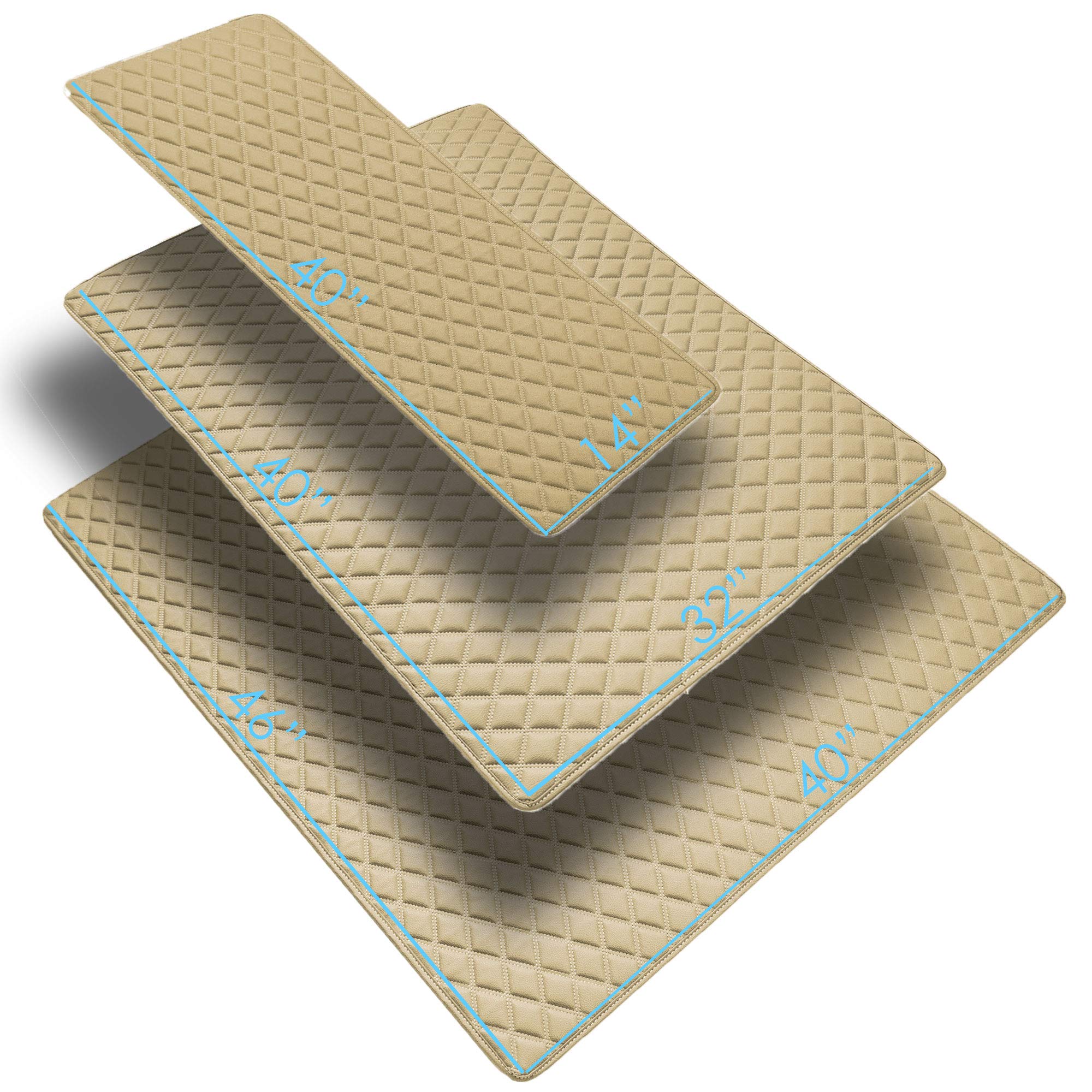 Fh Group F16501Beige-32 Deluxe Heavy Duty Faux Leather Diamond Pattern Multi-Purpose Beige Automotive Cargo Liner Fits Most Cars