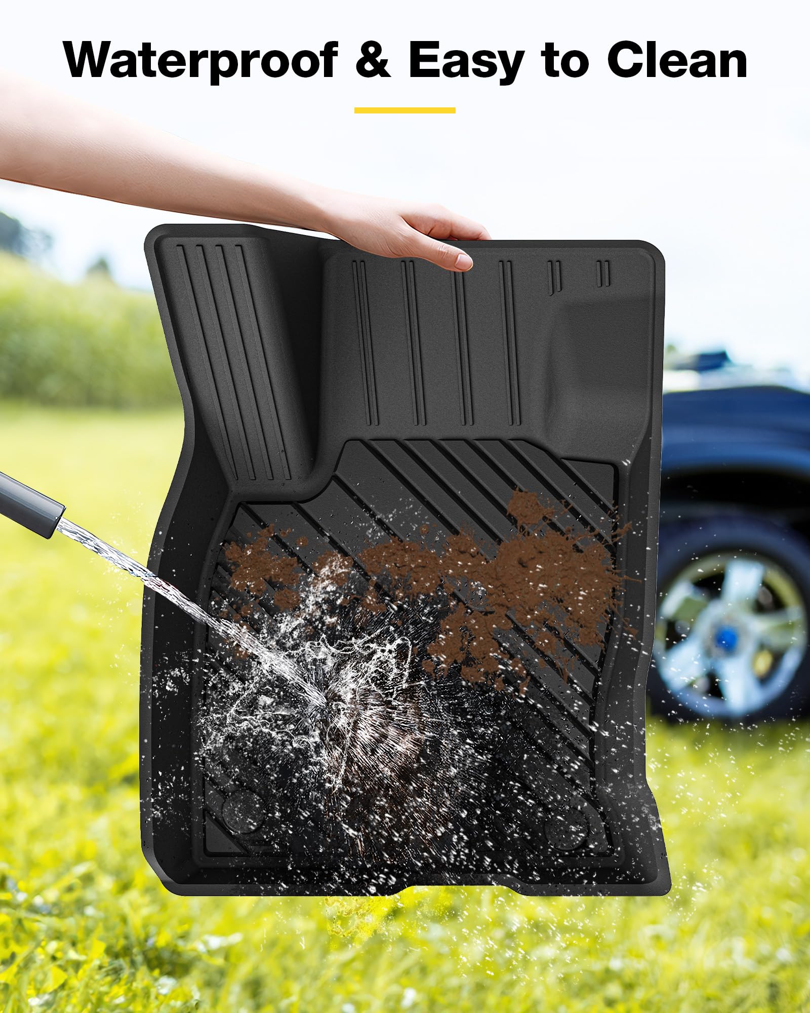 3W Floor Mats Fit For Ford Escape 2020-2024 2025 (Not For Hybrid), Tpe All Weather Custom Fit Floor Liner For Ford Escape 1St An