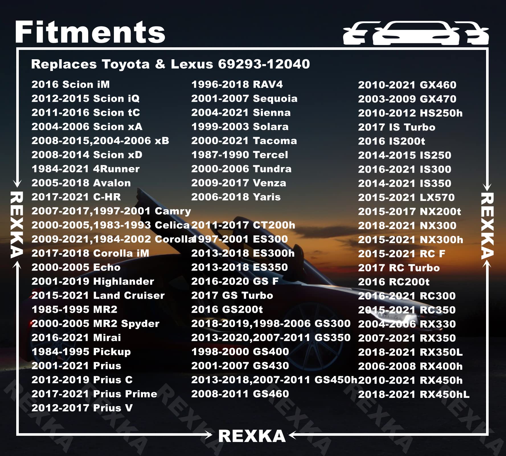 Rexka 15 Sets Tailgate Door Handle Door Lock Rod Clip Set 5 Mm Rod Size For Lexus Toyota 69293-12030 69293-12040 Camry, Celica,