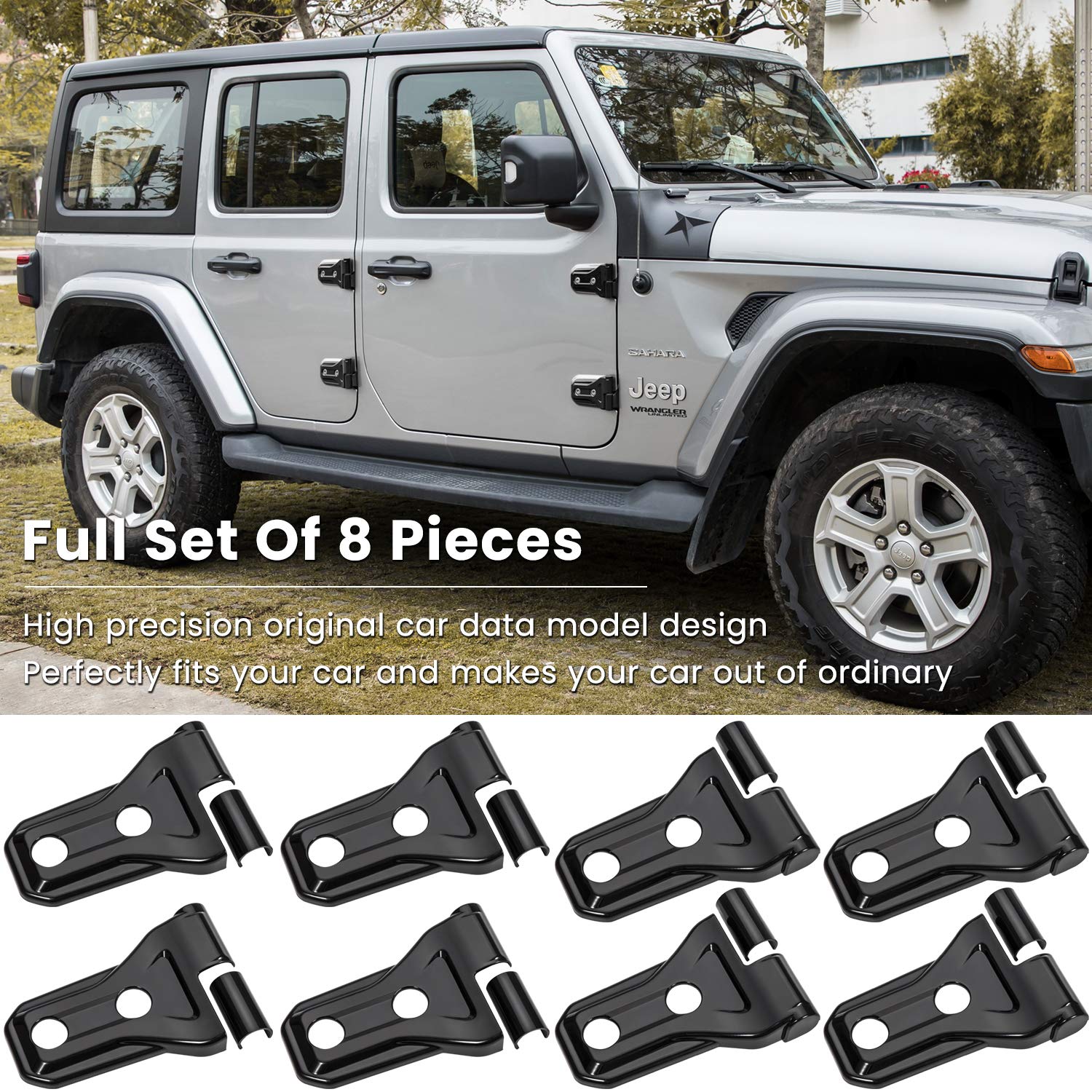 Door Hinge Cover Trim Exterior Accessories Decoration For 2018-2024 Jeep Wrangler Jl Jlu Sport Sahara Freedom Rubicon Unlimited