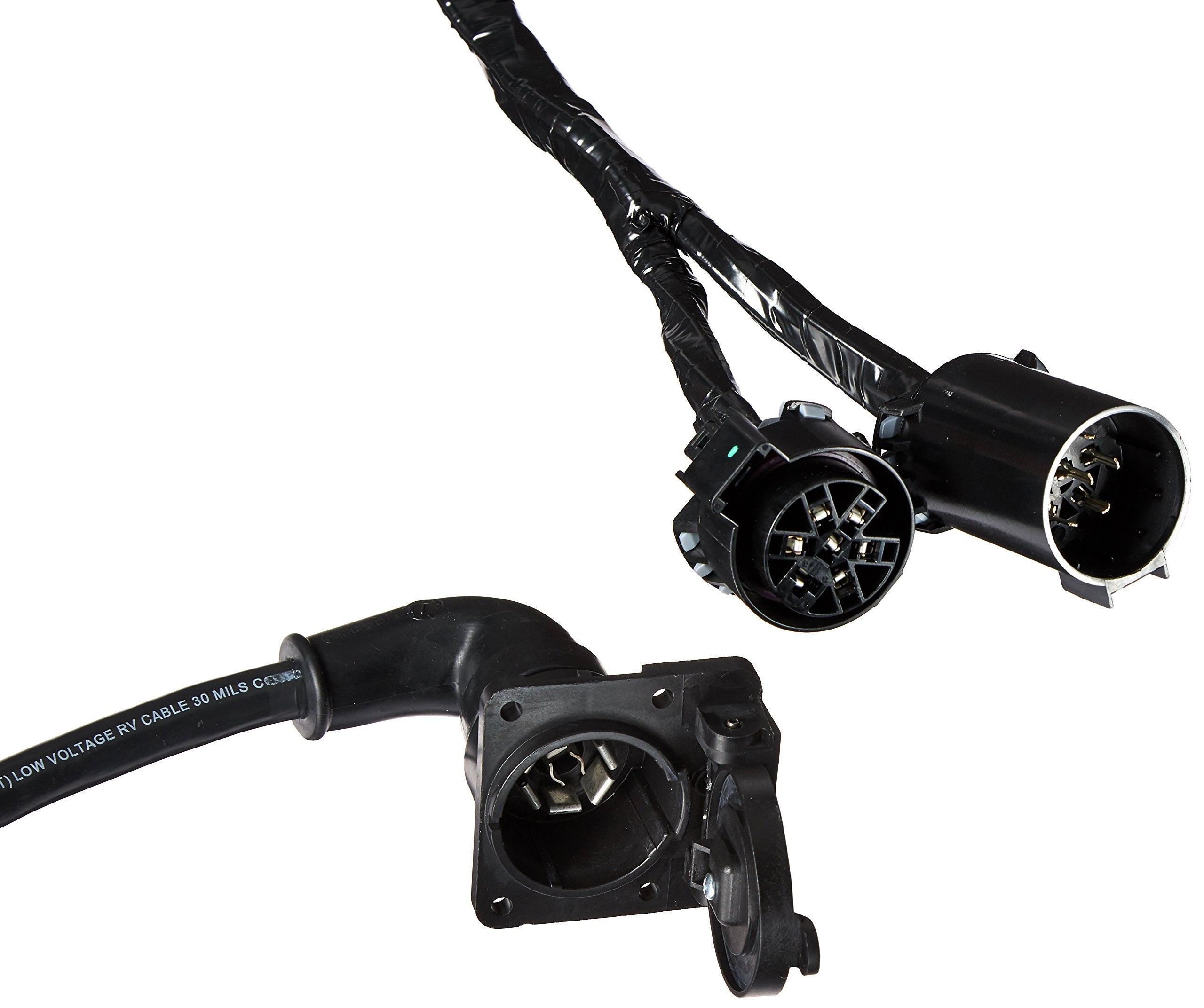 Fulton Fifth Wheel Adapter Harness, 7-Way Flat Pin Connector Assembly 9-Feet for GM, Ford, Dodge, Toyota