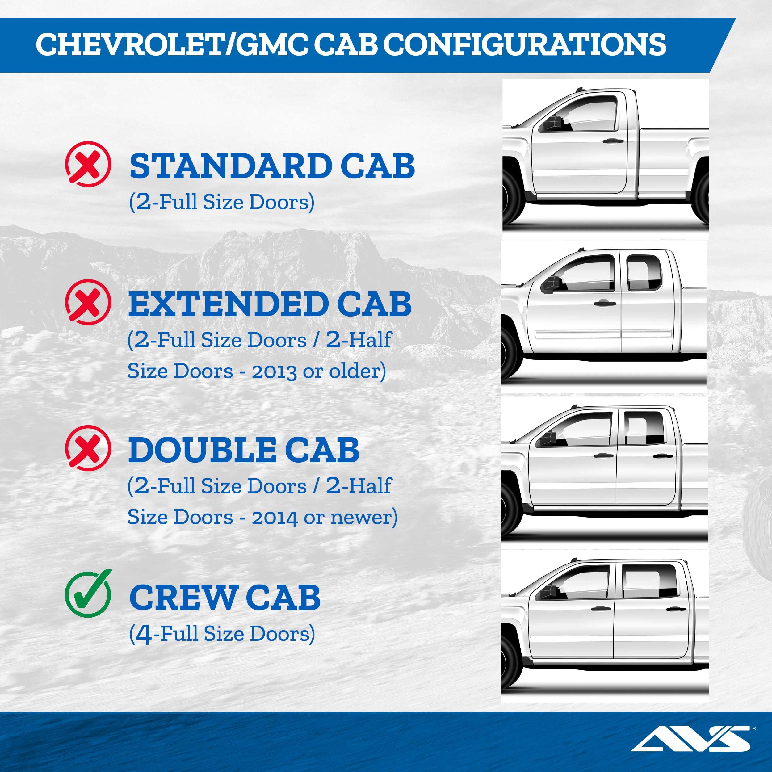 Auto Ventshade [Avs] Low Profile Rain Guards For 2015 - 2024 Chevrolet/Gmc Colorado/Canyon, Crew Cab, 4 Pcs. | Window Vent Visor