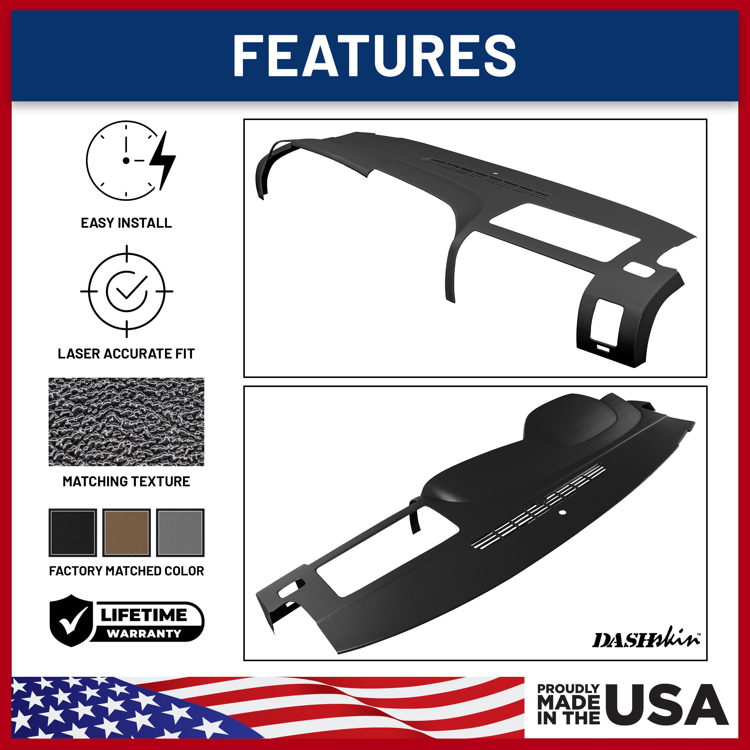 DashSkin One Piece Molded Dash Cover for 07-2013 Silverado/Sierra, Cashmere, Model 0713GMT - Easy Cracked Dash Fix