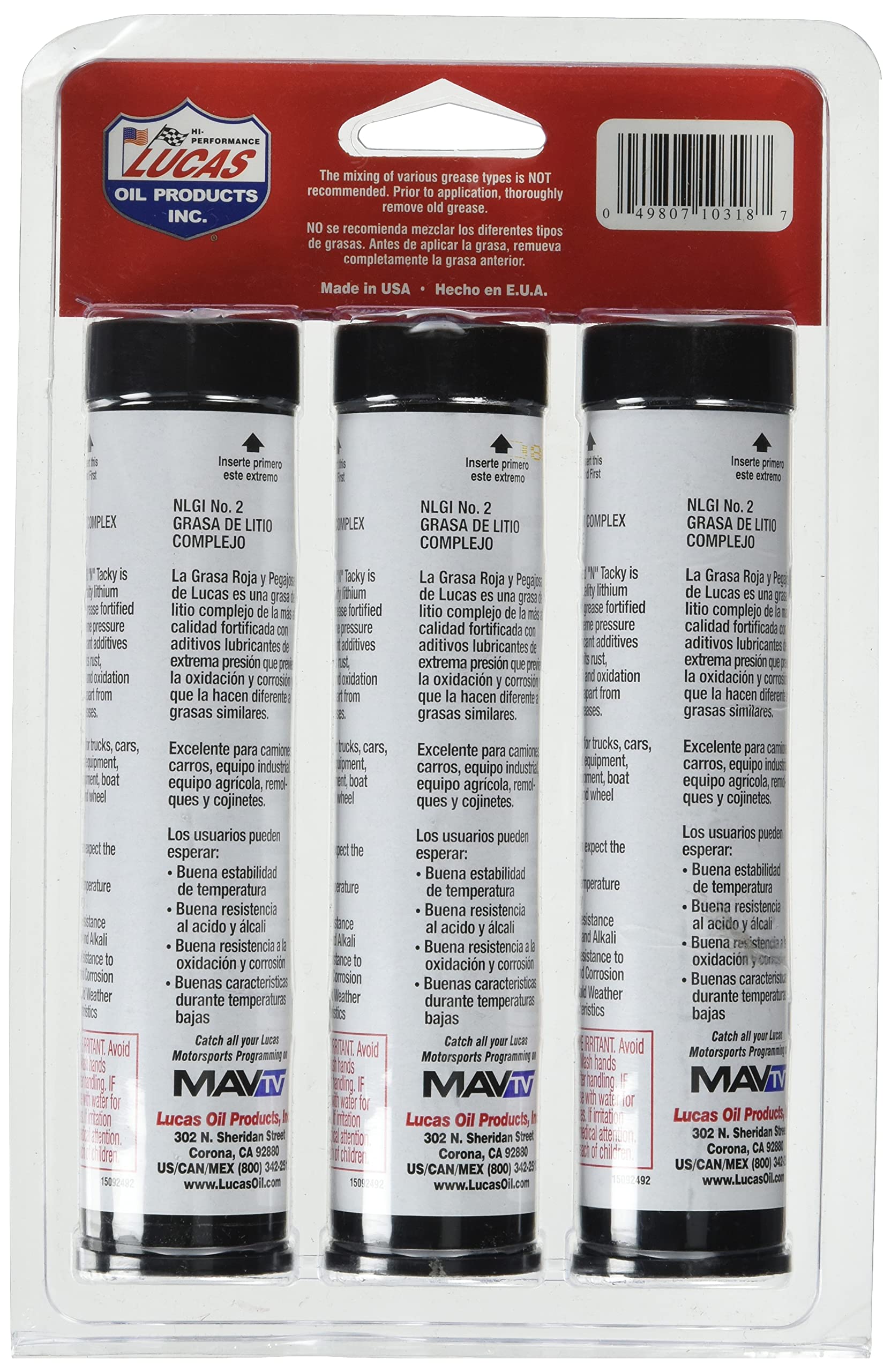 Lucas Oil 10318 Red N Tacky Grease Combo Pack - 3 Ounce, Plastic, No Size