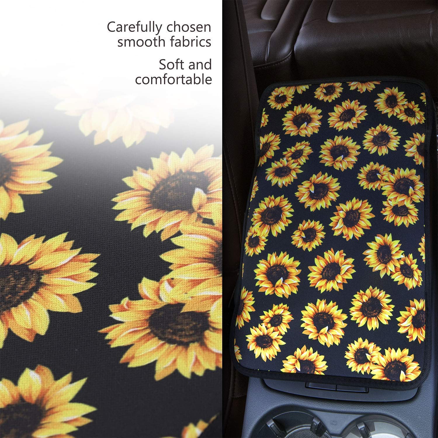 Dreaweet Heart Paw Auto Center Console Armrest Covers for Women Men Dog Paw Heart Arm Rest Cushion Cover Non Slip Arm Rest Pad U