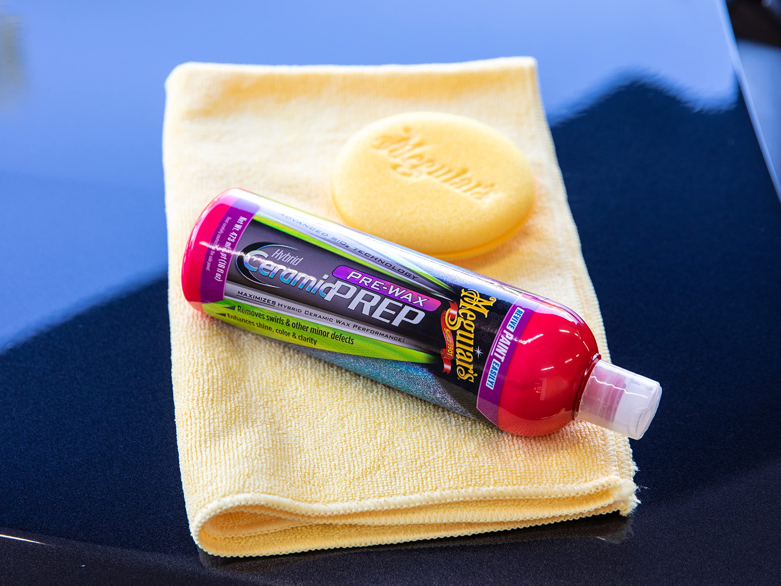 Meguiar's Hybrid Ceramic Pre-Wax Prep, 16 Oz Bottle, Model G220416 - Effective Surface Cleaner for Car Detailing