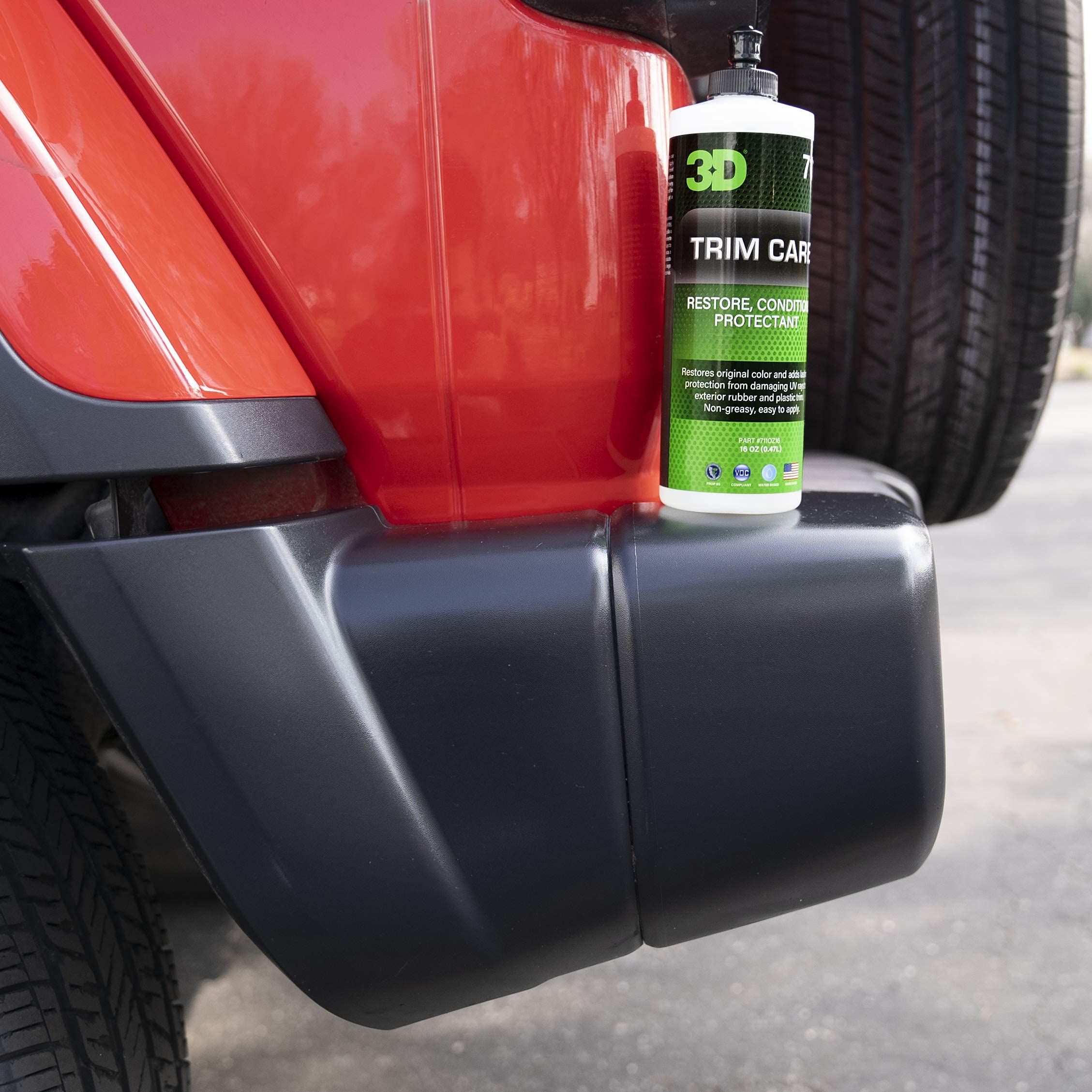 3D Trim Care Restorer - 16oz Black Rubber Surface Renewing Shine & Protection