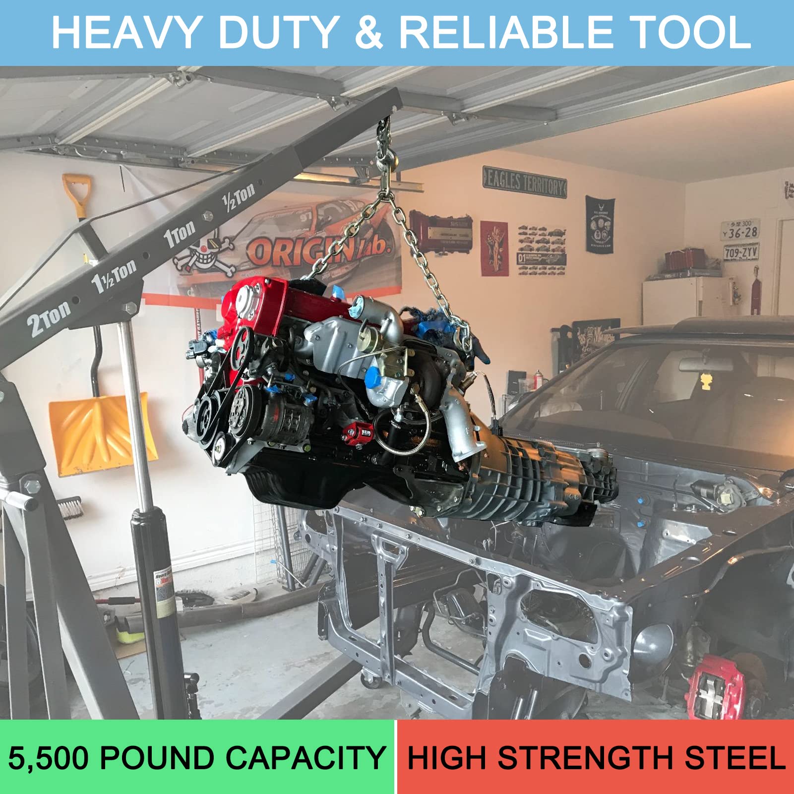 Novino 7100 Engine Lifting Bracket Set,5,500 Lb Capacity Engine Lift Bracket Kit For Use With Load Levelers And Slings-2Sets,Sil