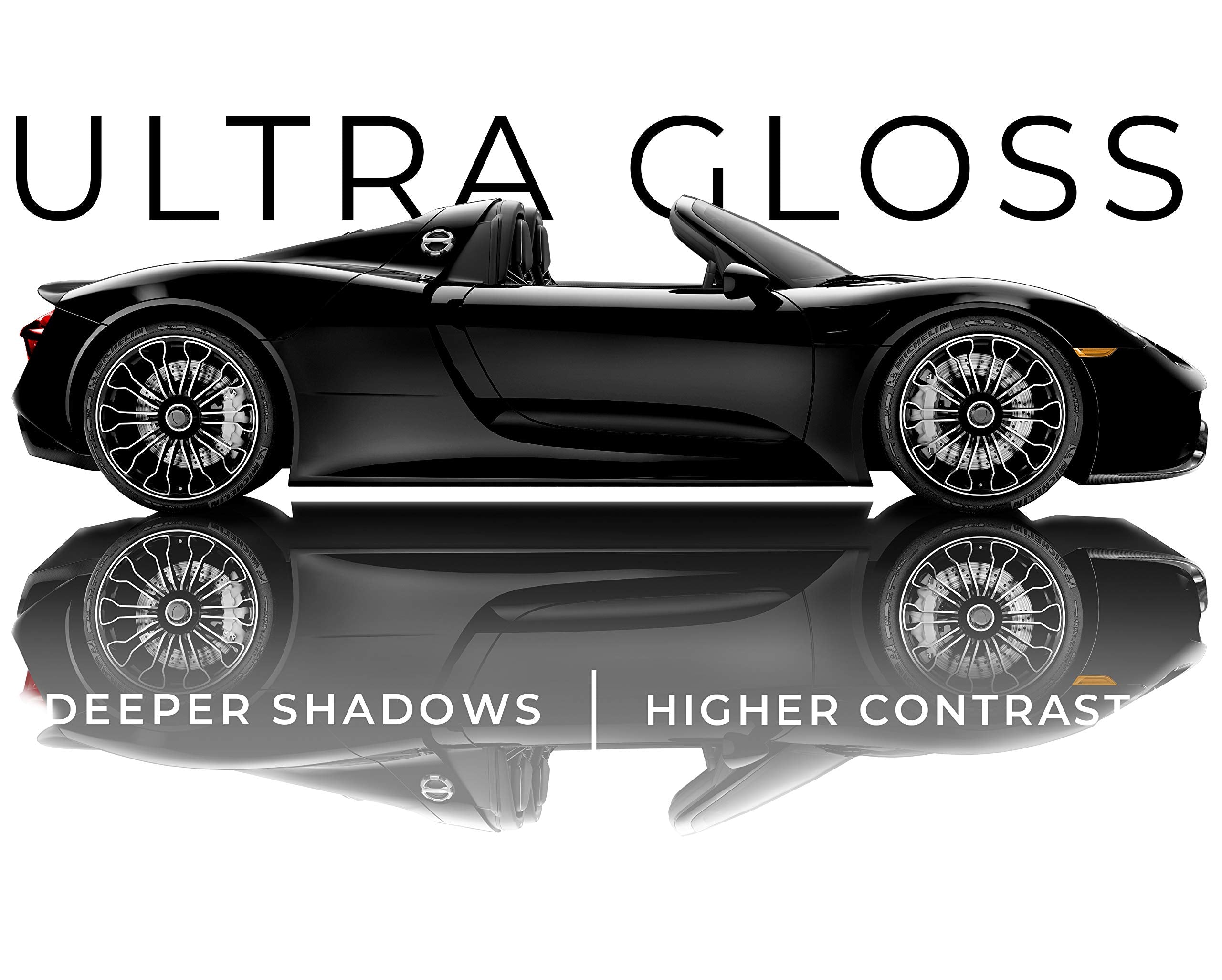 Vvivid+ Ultra Gloss Premium Vinyl Car Wrap Film (100Ft X 5Ft, Gloss Piano Black)