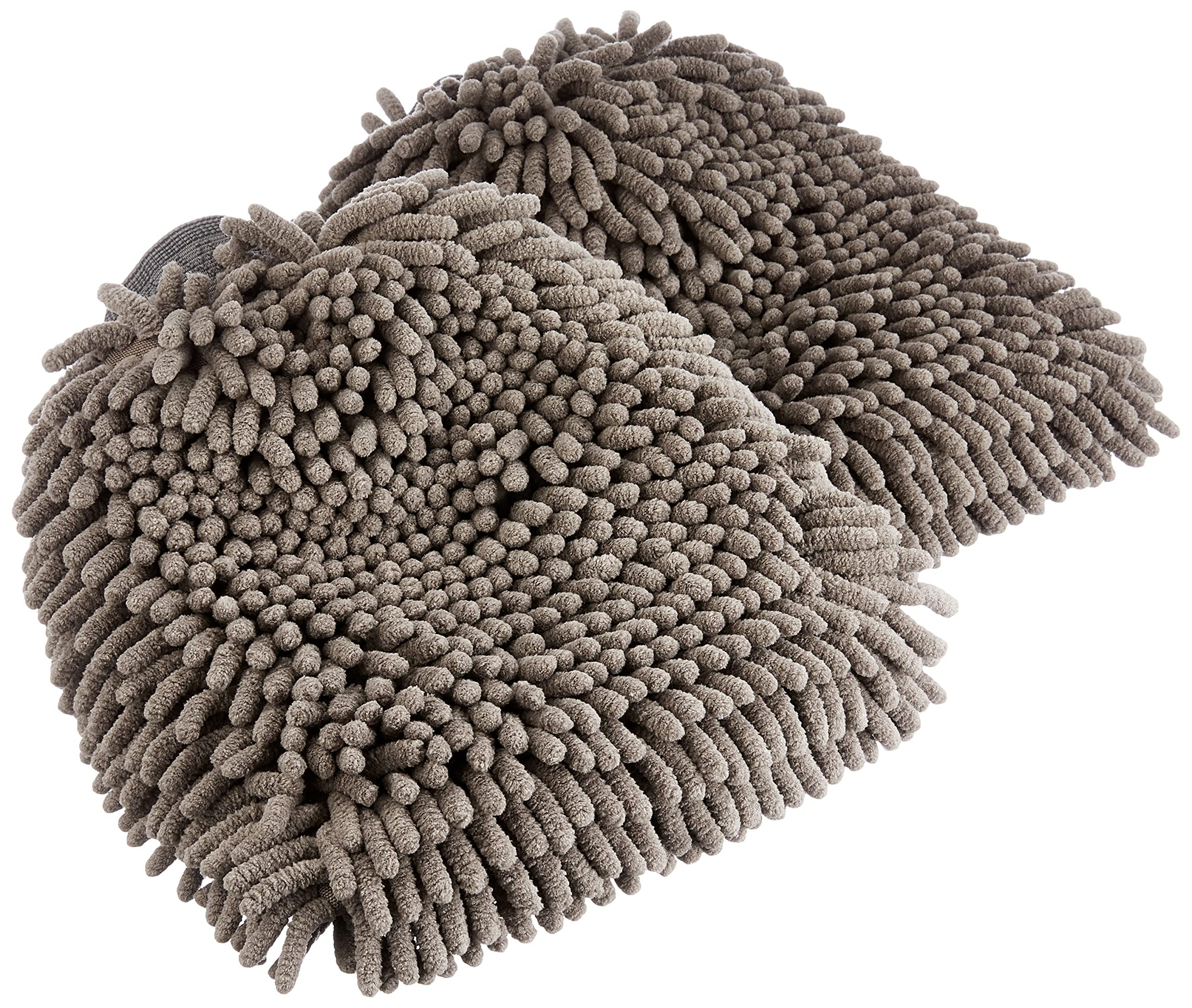 Amazon Basics Absorbent Microfiber Car Wash Drying Mitts, 2 Pack, Gray, 10.44 L X 9.06 W