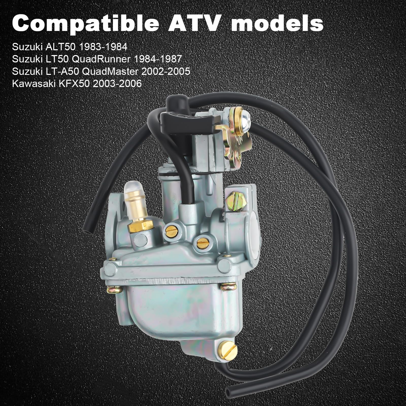 LT50 Carburetor & Air Filter Box & Fuel Valve Petcock With Spark Plug For Suzuki ATV Quadmaster 50 LT-A50 2002-2005, ALT50 1983-