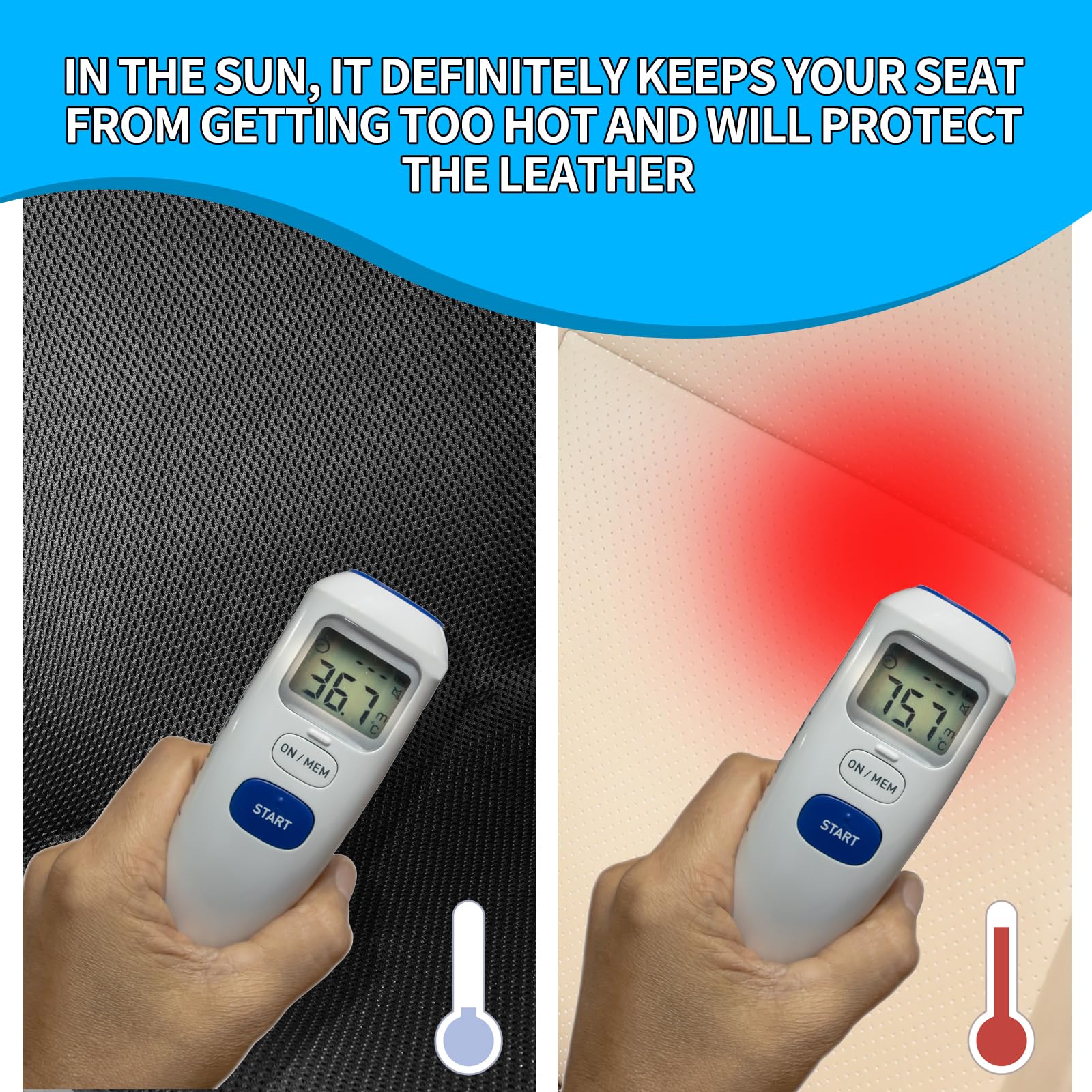 KINGLETING Cool Seat Cushion, Breathable Car Seat Cushion Universal Fit for Most for Auto SUV Truck, Non-Slip Seat Protector (S)