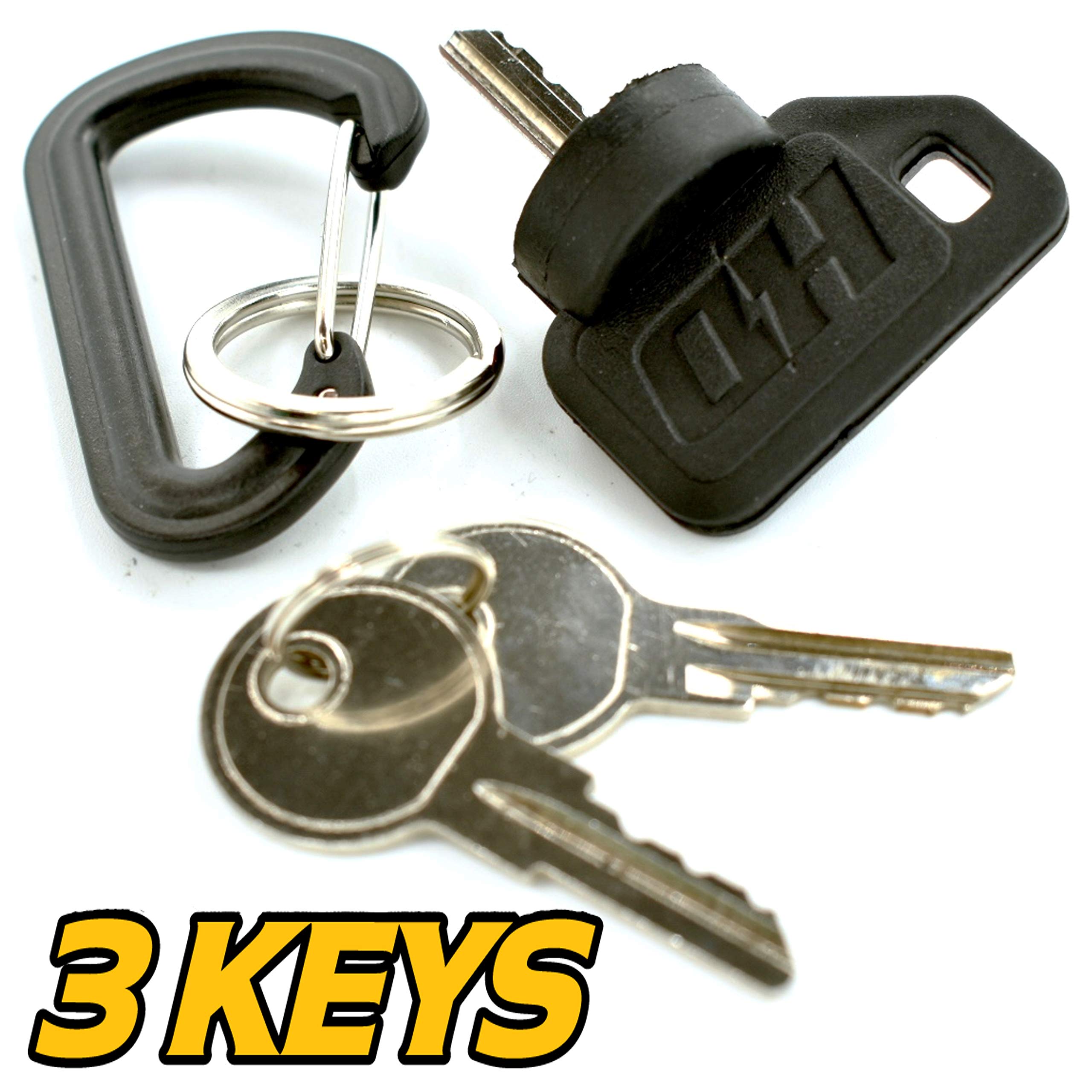 HD Switch Ignition Key Switch for John Deere ZTrak X595-X749, Rubber, Black, Upgrade with Umbrella Key