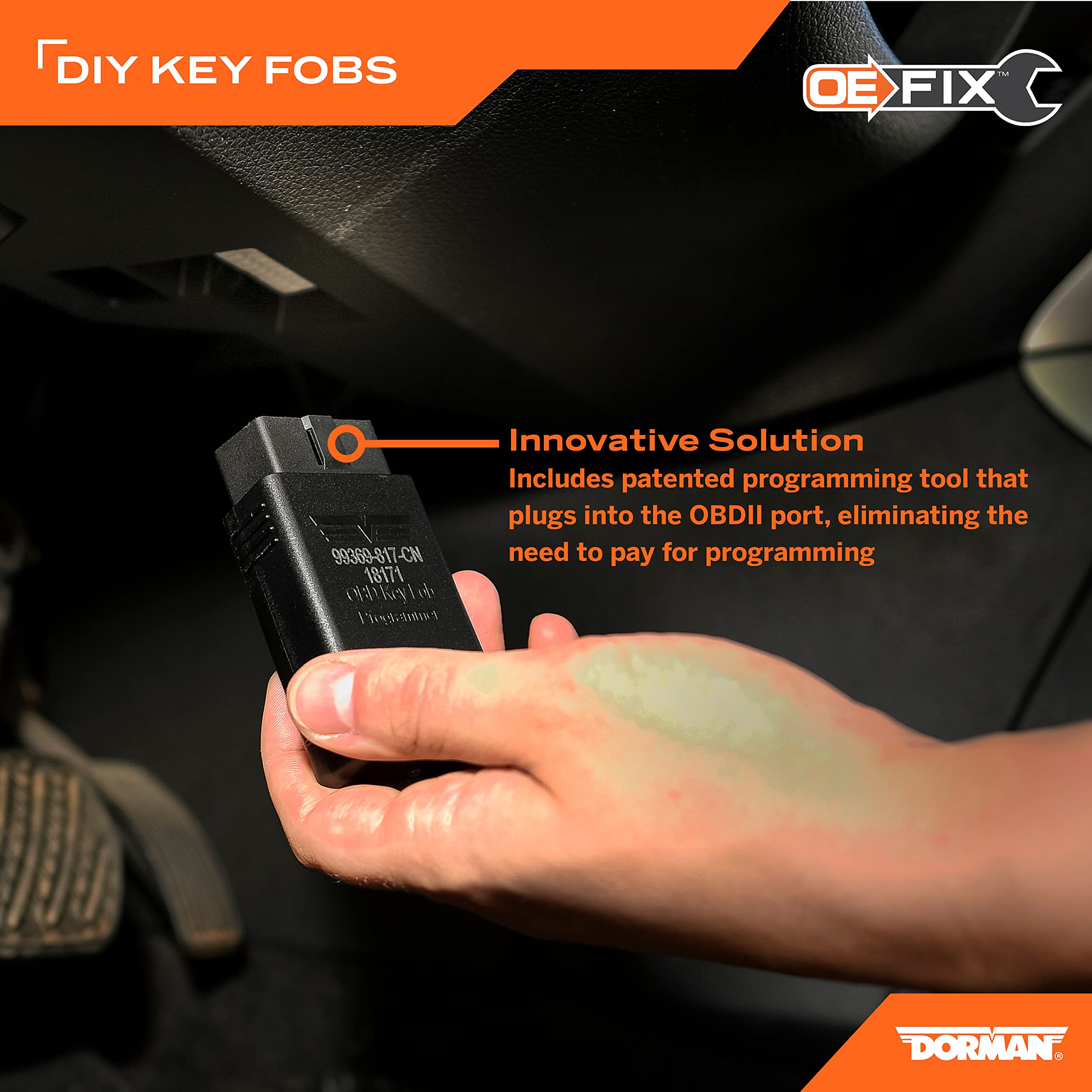 Dorman Keyless Entry Remote 4 Button Compatible with Select Models, Black, Model 13736, Durable Plastic Design