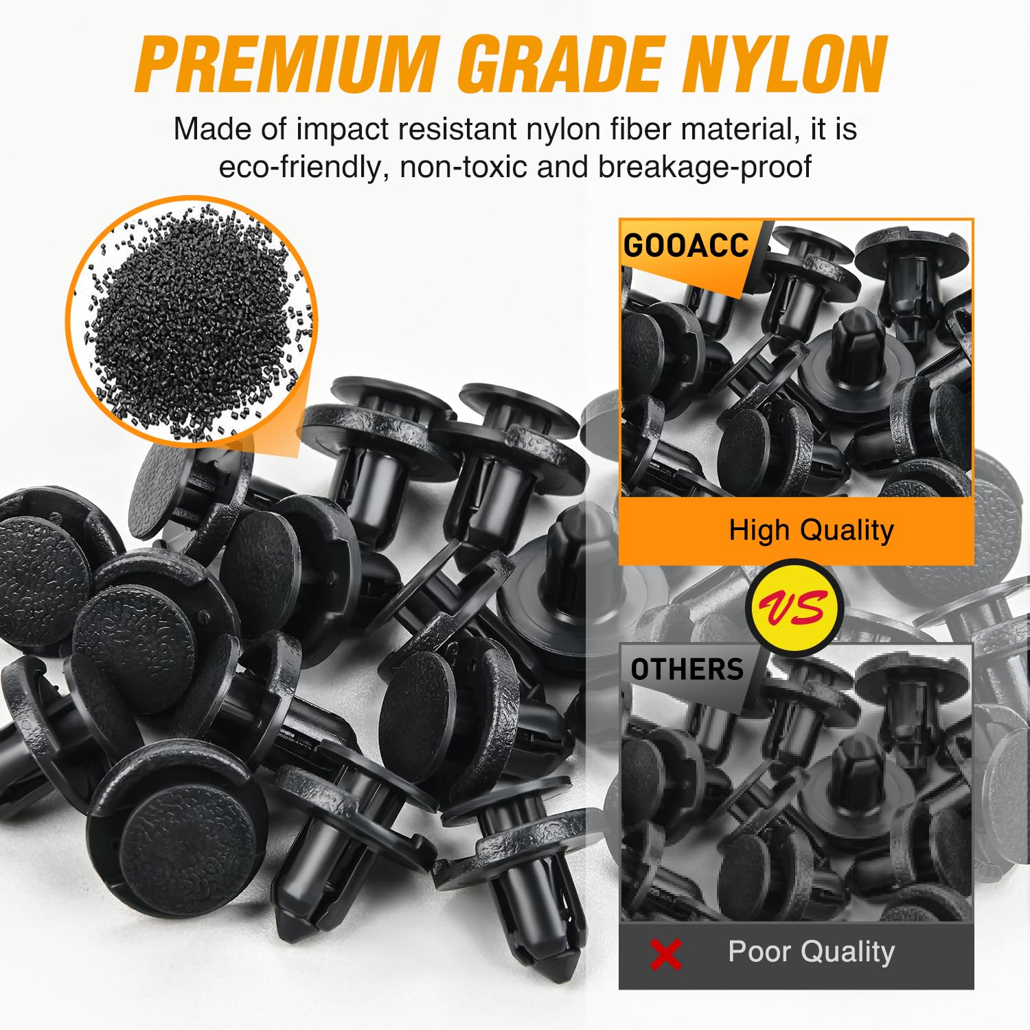 Gooacc 25Pcs Push-Type Bumper Clips Compatible For Toyota & Lexus 90467-08185 And Nissan Maxima 01553-09611