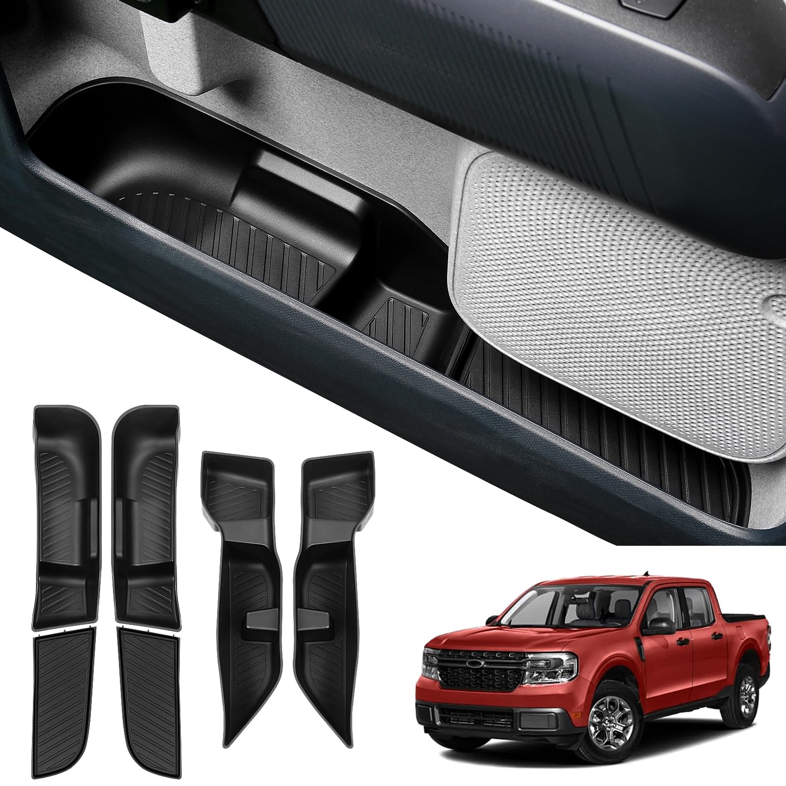 Mabett Door Side Storage Tray For Ford Maverick 2025 2024 2023 2022 Accessories, Door Storage Insert Organizer Box Fit Maverick(