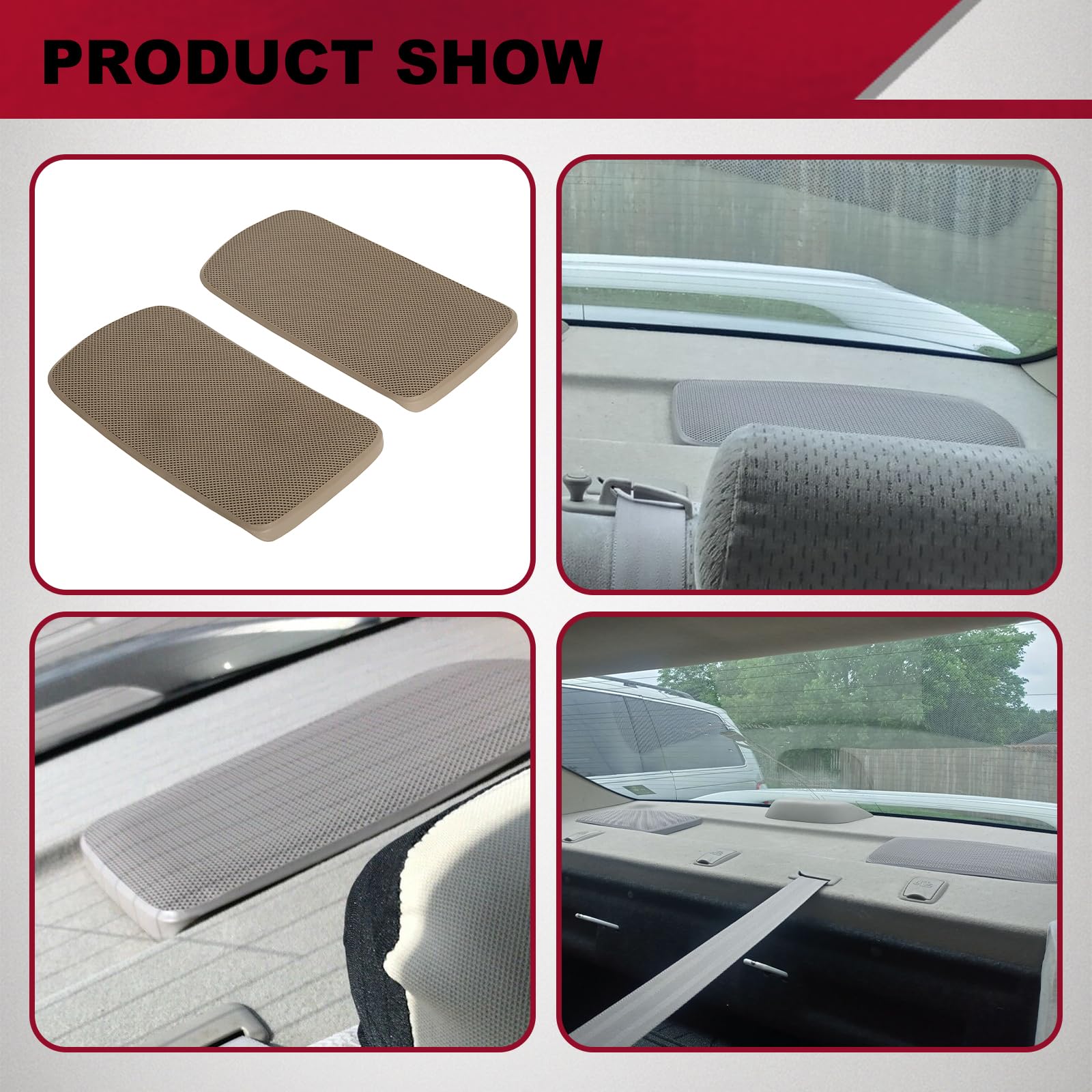 Hecasa Replacement Rear Speaker Grille Covers Compatible With 2002-2006 Toyota Camry Pair For Left And Right Side Beige Replacem