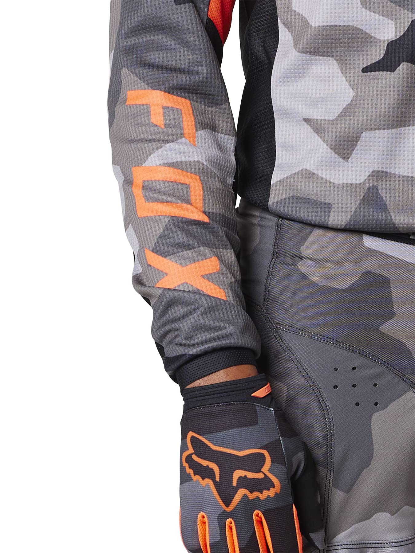 Fox Racing 180 BNKR Motocross Jersey - Small - Grey Camo - Polyester - Model 28827-033