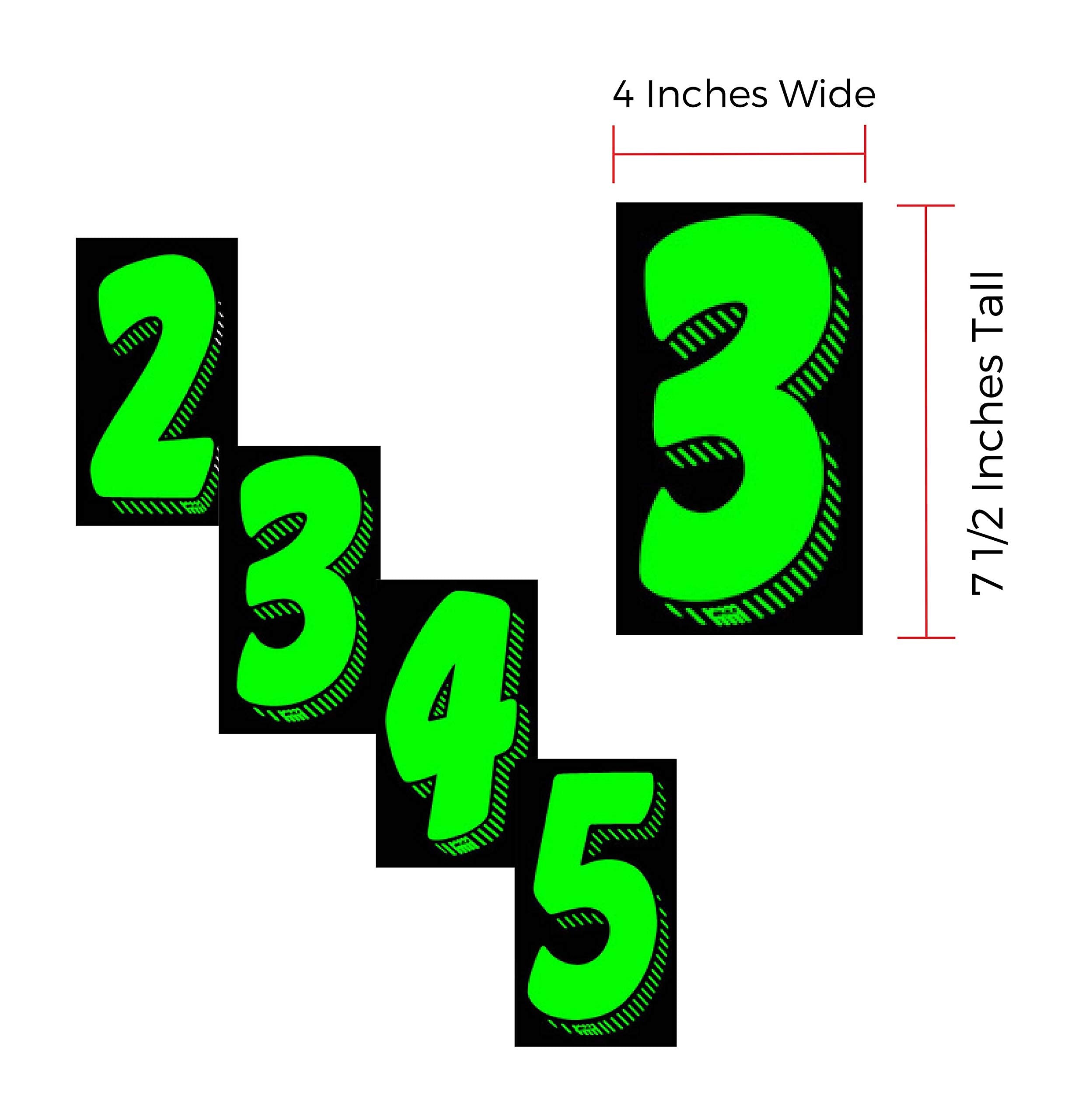 EZ Line Vinyl Decals for Cars Chartreuse Large Number Stickers Windshield Pricing Number (Dollar Sign $)