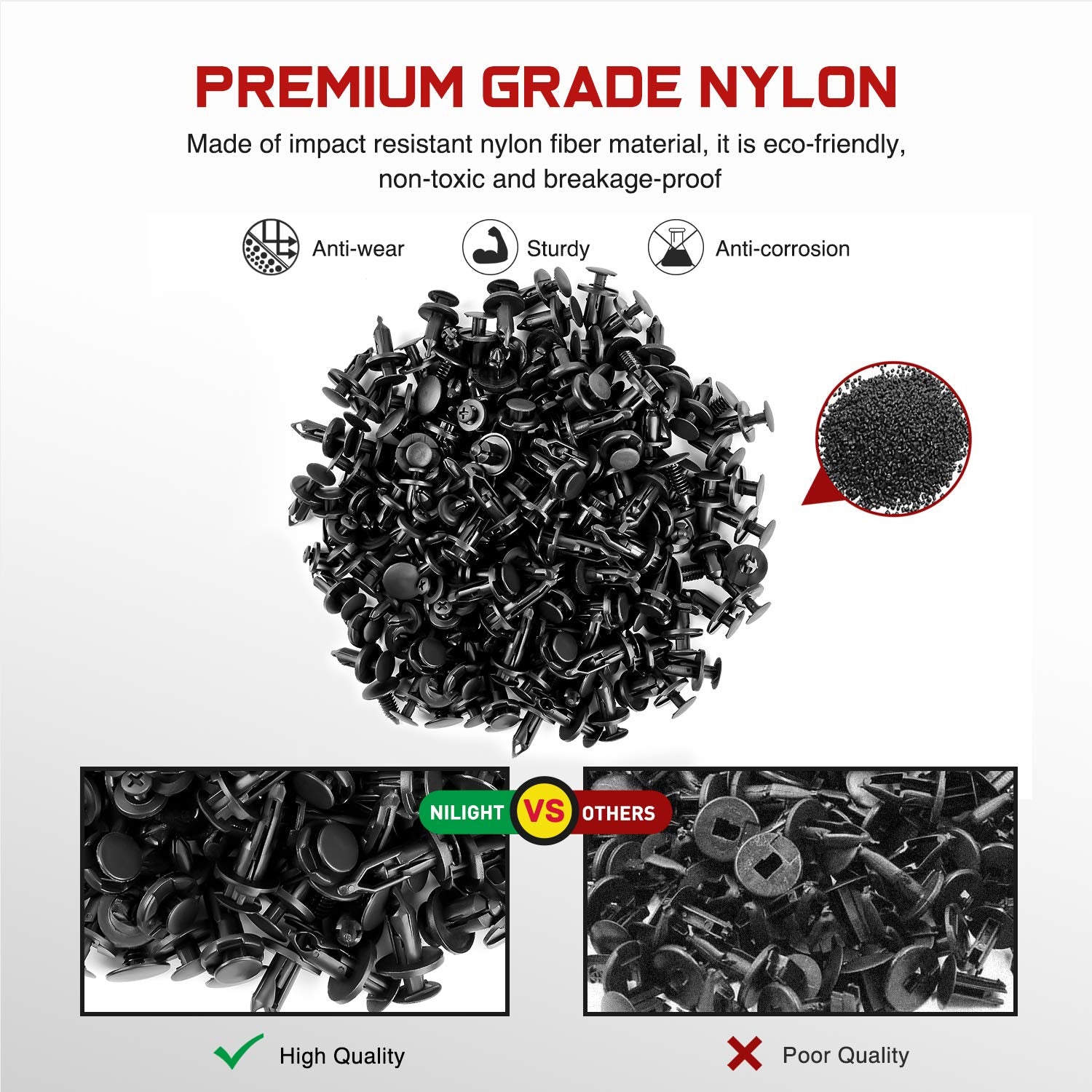 Nilight 400Pcs Car Retainer Clips 6Mm 7Mm 8Mm 9Mm 10Mm Expansion Screws Replacement Kit Bumper Push Rivet Clips For Gm Ford Toyo