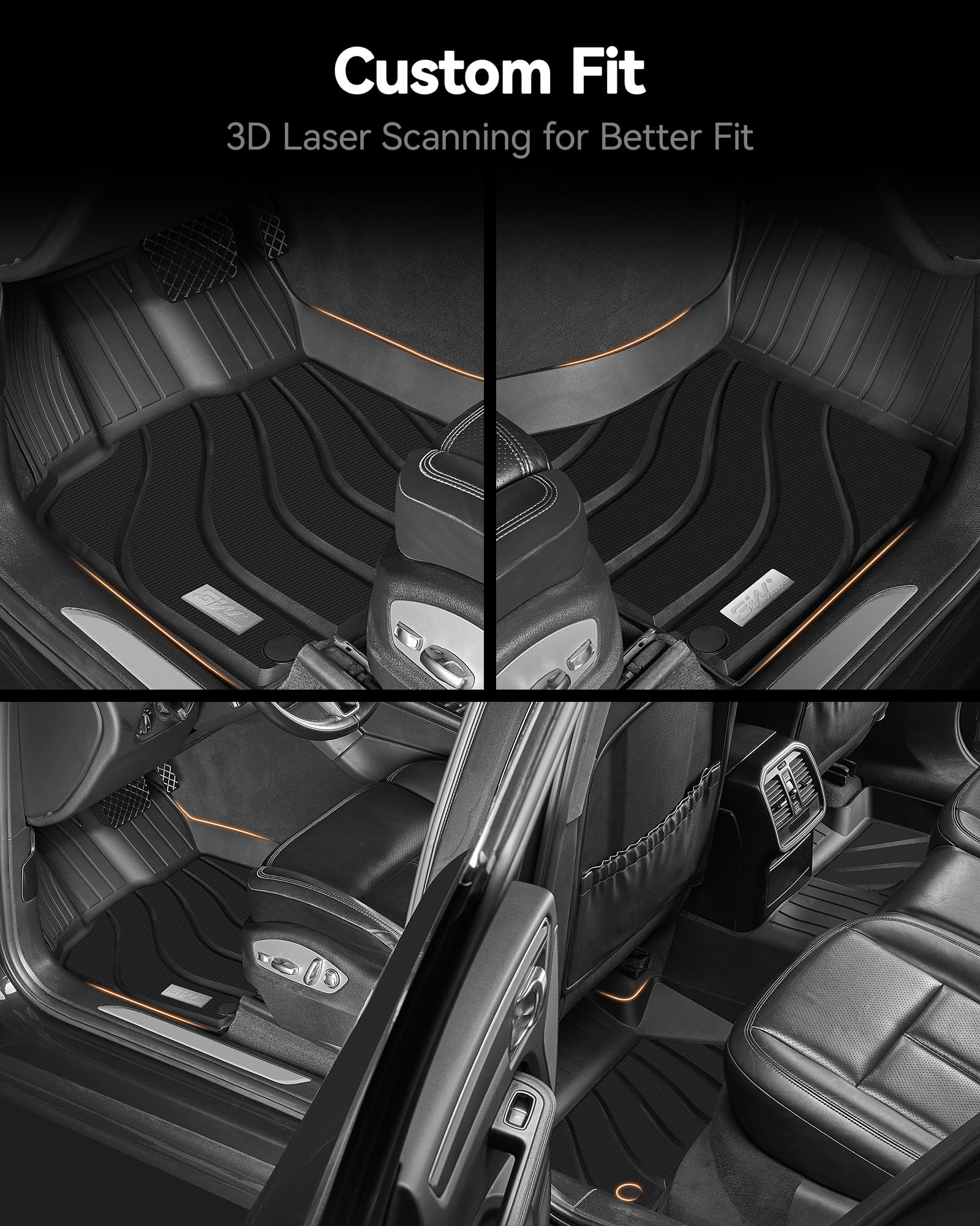 3W Floor Mats & Cargo Liner & Carpets Fit For 2021-2024 2025 Ford Bronco 4 Door, All Weather Tpe Custom Fit Floor Liner And Trun