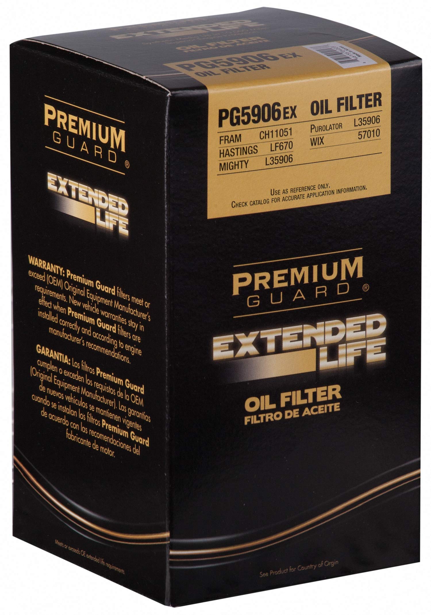 Pg5906Ex Extended Life Oil Filter Up To 10,000 Miles  Fits 2015-08 Mercedes-Benz C63 Amg, 2011-07 E63 Amg, 2010-08 S63 Amg, 2015