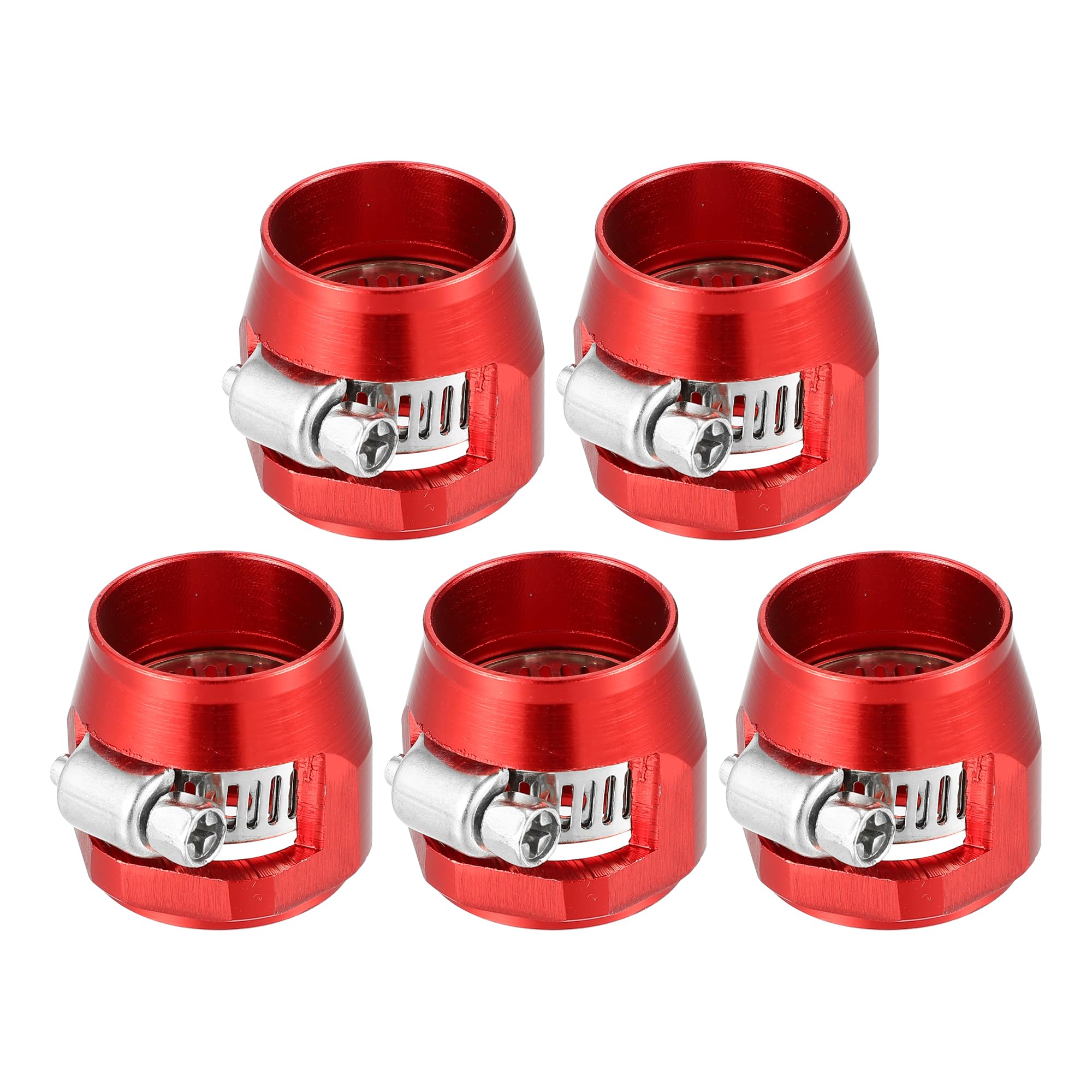 X AUTOHAUX 5 Pcs AN10 Hex Car Hose Finisher Flexible Rubber Pipe Clamp with Screw Band Adapter Fitting for Oil Fuel Water Tube R