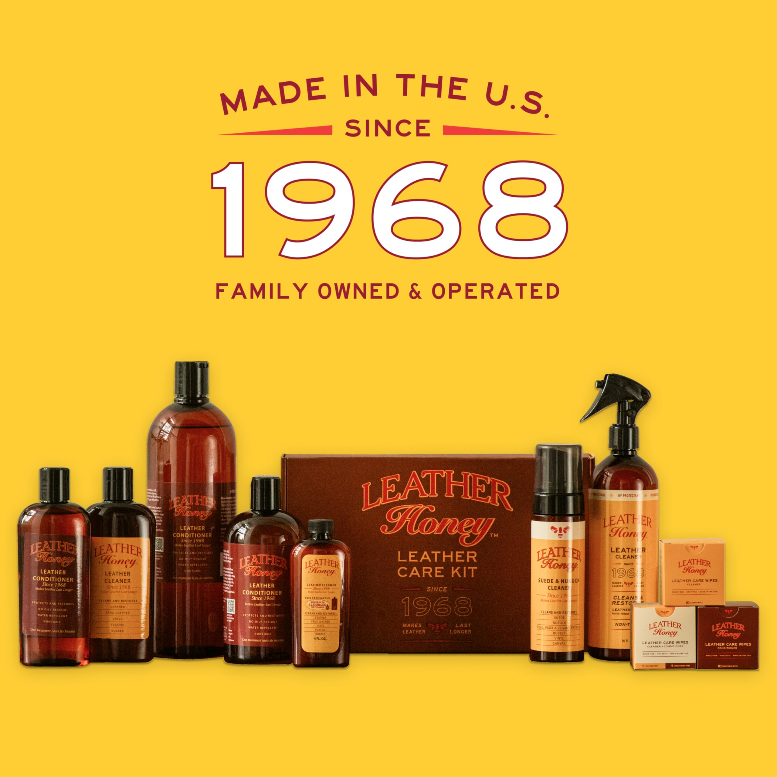 Leather Honey Leather Care Wipe Kit: Clean & Restore On-The-Go. Use For Leather Couches, Car Seats, Purses, Shoes & Bags. Safe F