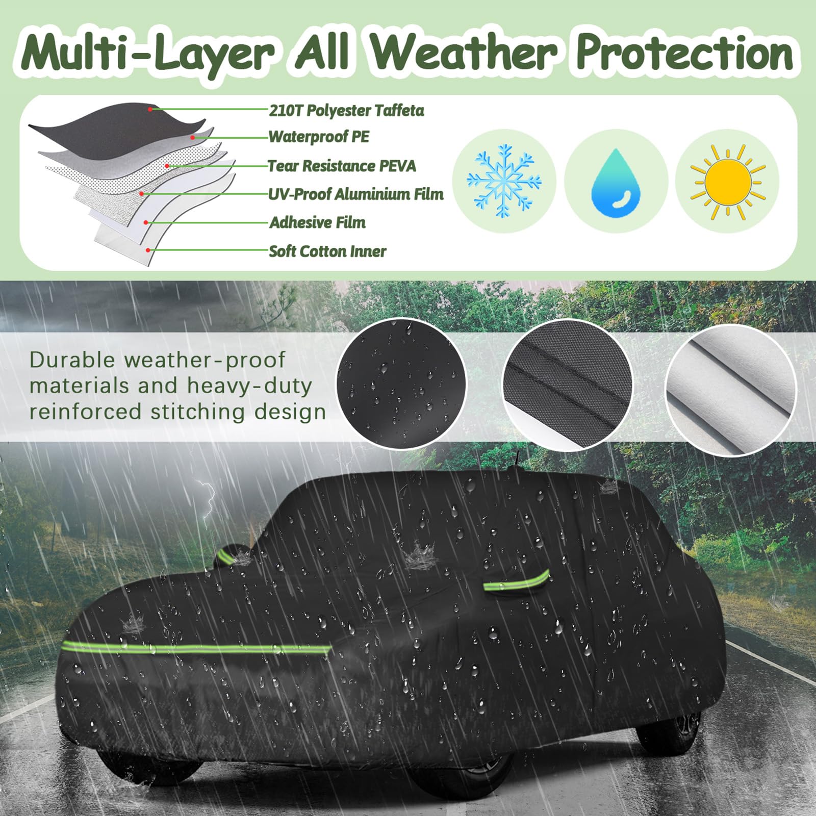 Car Cover For 2014-2025 Mini Cooper/Cooper S/Hardtop/Clubman/Countryman 4 Door, Waterproof All-Weather Protection Full Cooper Ca