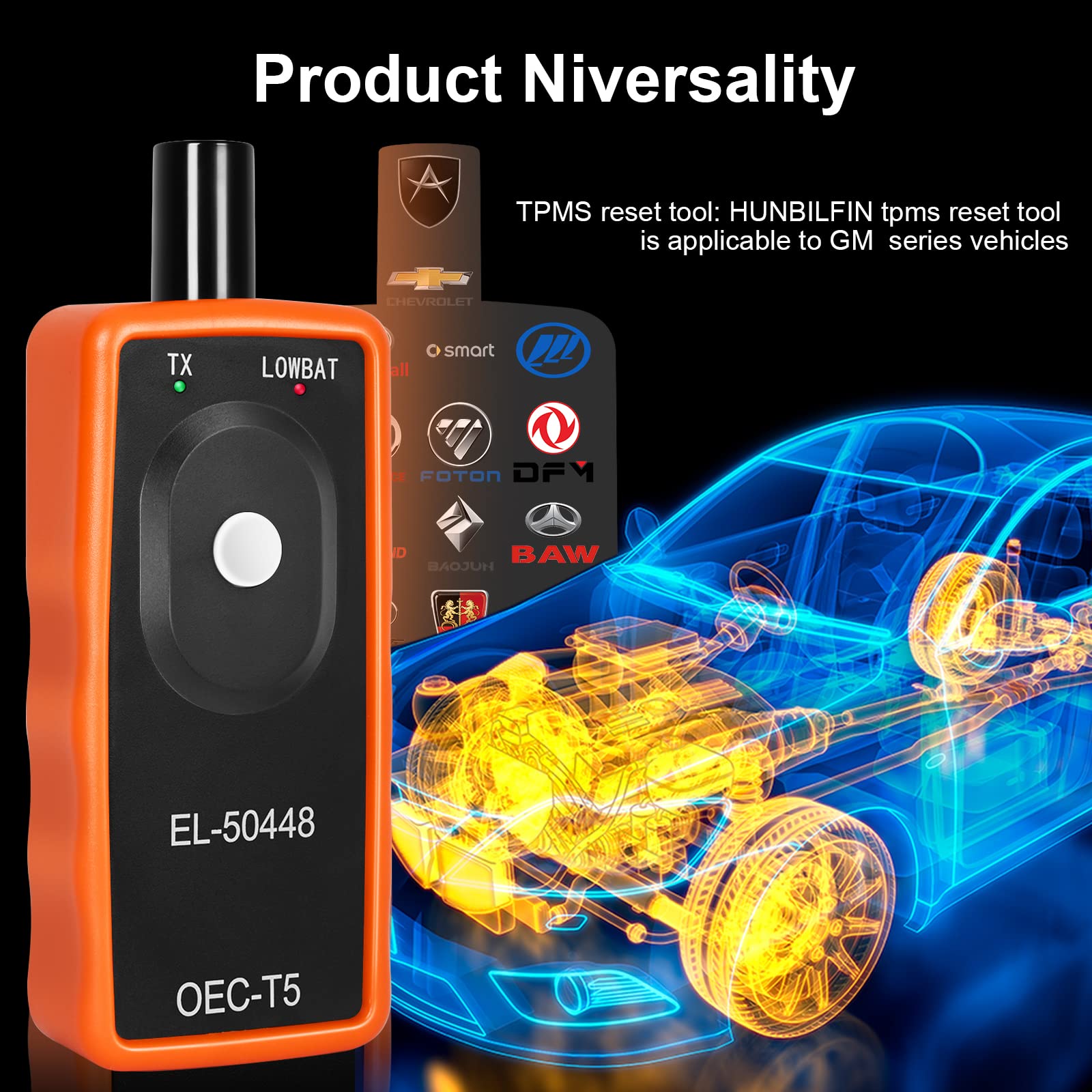 Hunbilfin Tpms Relearn Tool For Gm Auto Tire Pressure Monitor System Sensor Activation Tpms Reset Tool Oec-T5 El-50448 For Gm/Ca