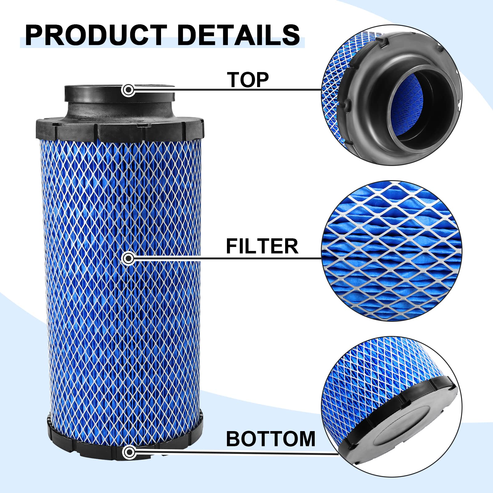Locopow 2Pcs 1241084 2882234 Air Filter For Polaris Rzr 1000 Xp Xp4 Turbo S R Pro Xp Rs1 2014 2015 2016 2017 2018 2019 2020 2021