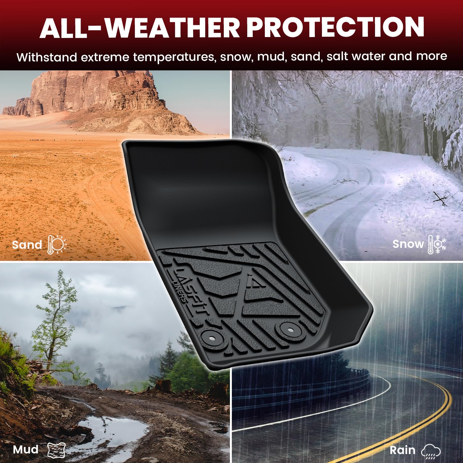Lasfit Floor Mats & Cargo Mat For Jeep Wrangler Jk 2014-2018 Unlimited 4-Door (Not For Jl Or 2-Door) All Weather Tpe Custom Fit