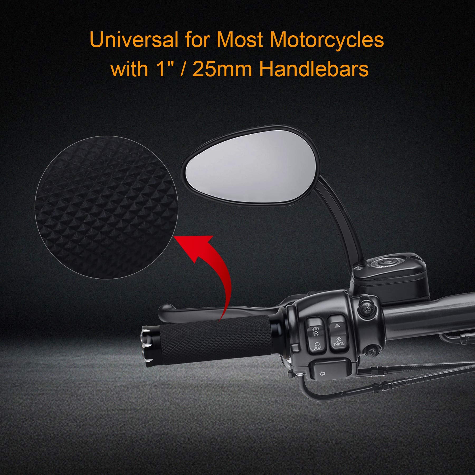 NTHREEAUTO Handlebar Hand Grips Motorcycle Throttle Grip for 1'' / 25mm Handle Bars Universal Compatible with Harley Dyna Sports