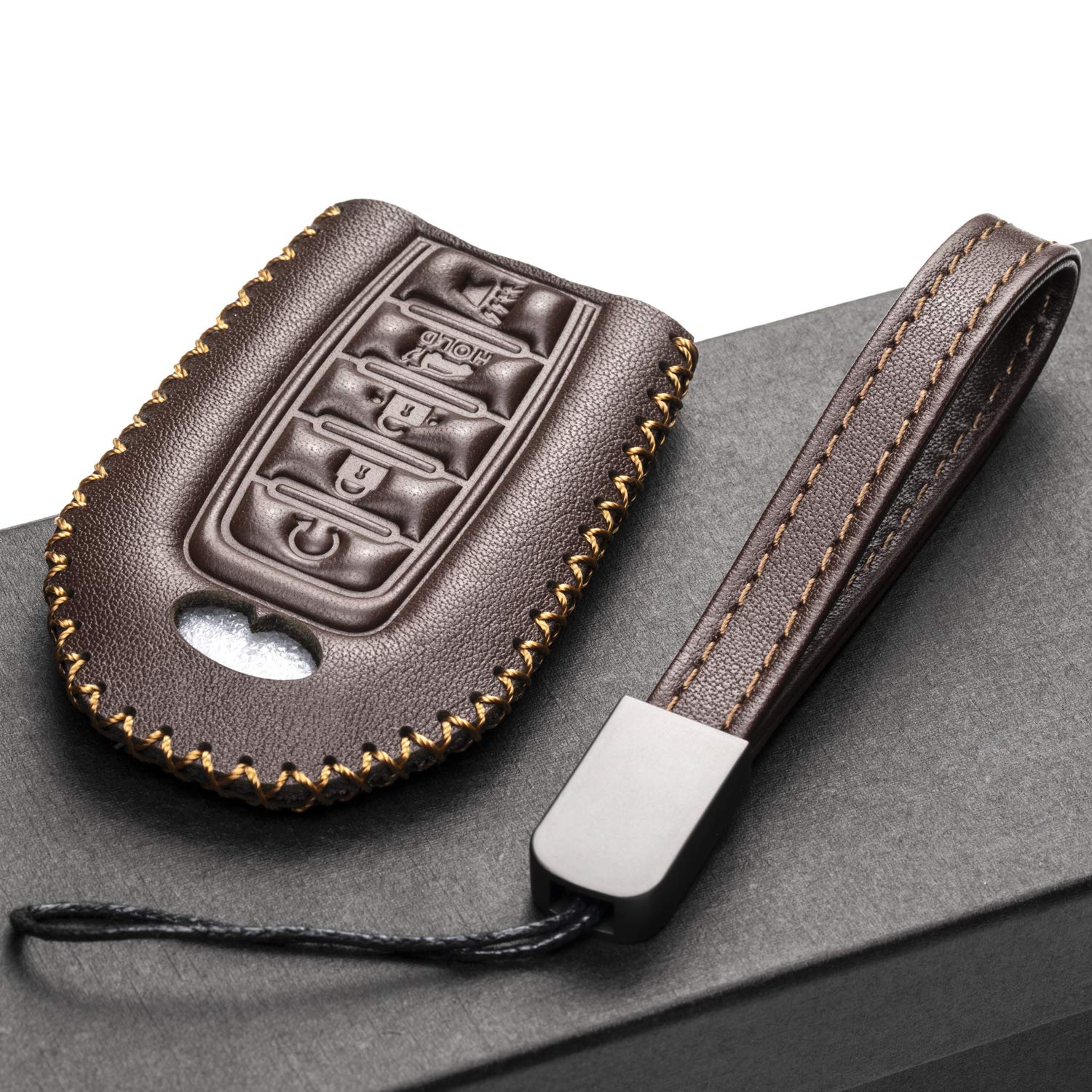 Vitodeco Leather Smart Key Fob Case Cover Protector Compatible for 2018 - 2023 Infiniti QX60, QX50, 2022 - 2023 Infiniti Q50, Q6