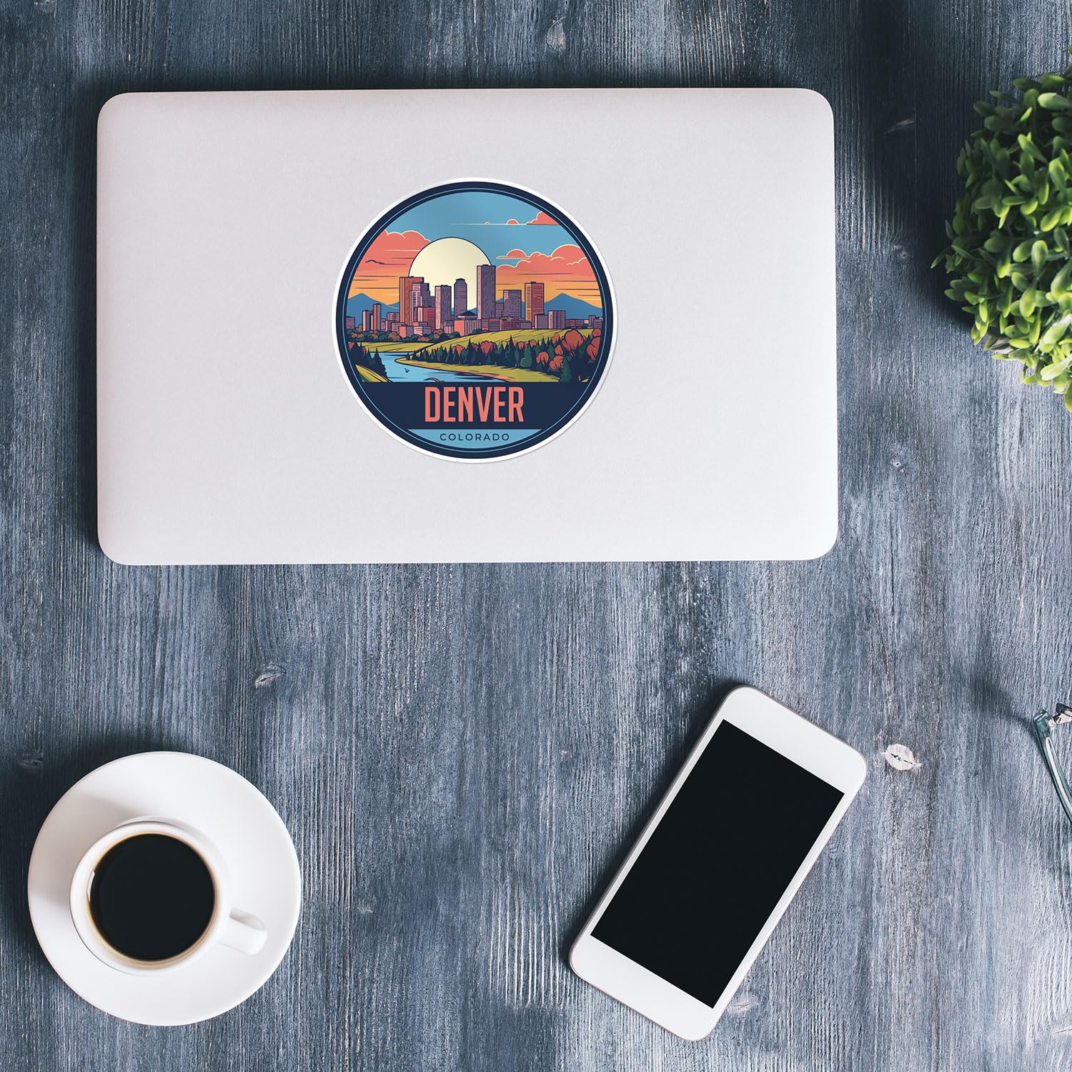 Denver City Sticker - Waterproof Vinyl Decal for Car Bumper, Laptop, Water Bottle, Wall, and Window, Size - 5'' Longer Side
