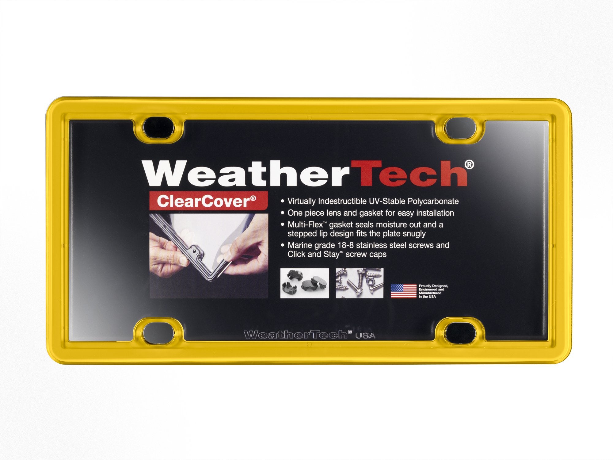 Weathertech Clearcover License Plate Cover And Frame, Golden Yellow