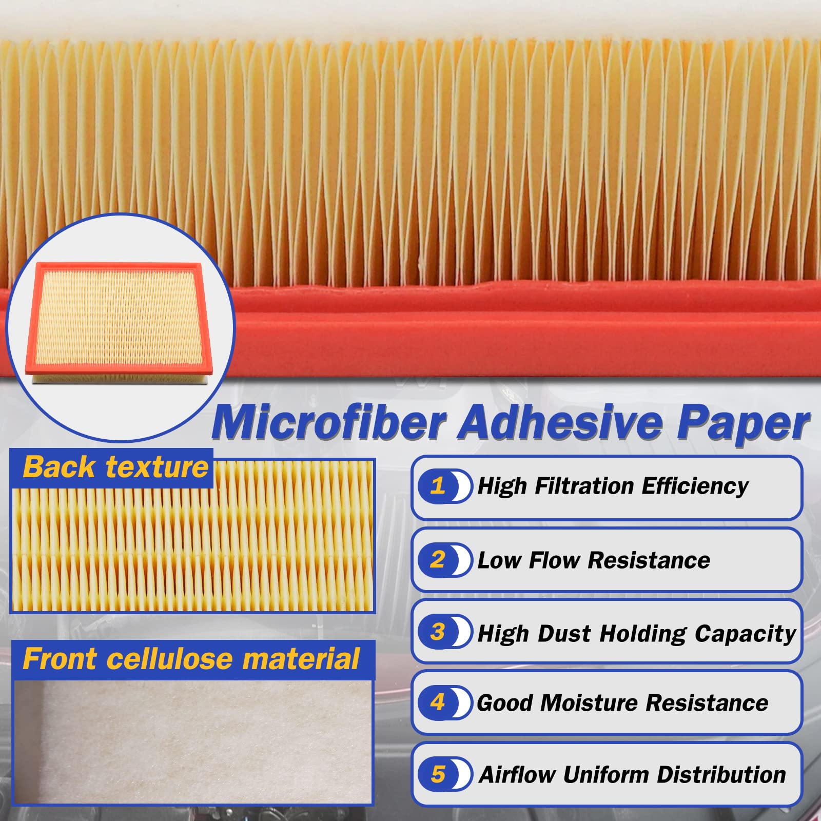 Engine Air Filter For 2010-2022 Toyota 4Runner V6 Fj Cruiser V6 / Lexus Gx460 V8 (Oem#Ca10835 17801-38050)