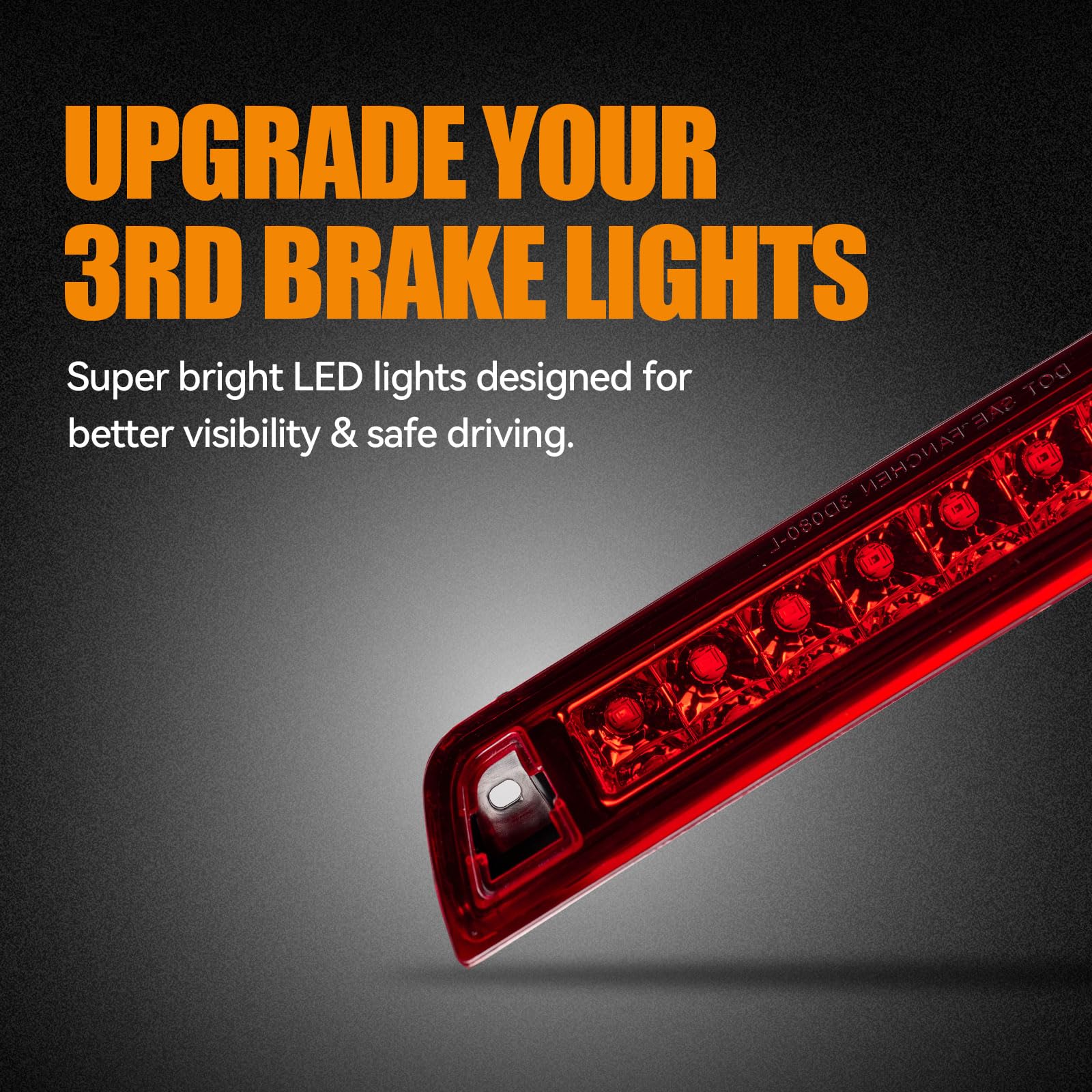 Cxdar LED Third Brake Light for 2006-2014 Honda Ridgeline, Waterproof High Mount Stop Light, Red, Model 3BL080-RC-HR0614