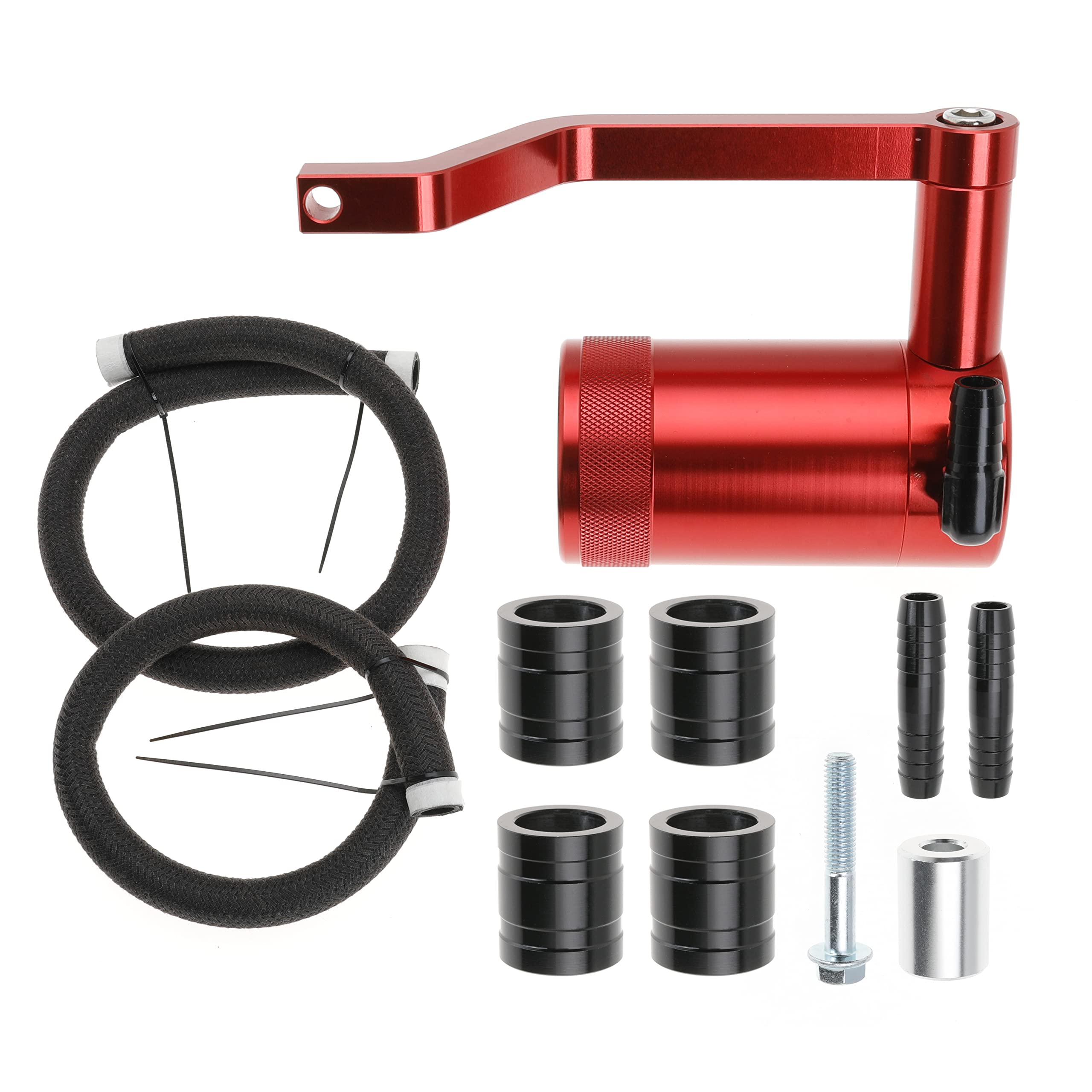 Jofynzo Billet Catch Can for HEMI - Red Z-Bracket, Fits Dodge Challenger/Charger/Chrysler 300/Jeep Grand Cherokee 6.4 (Model