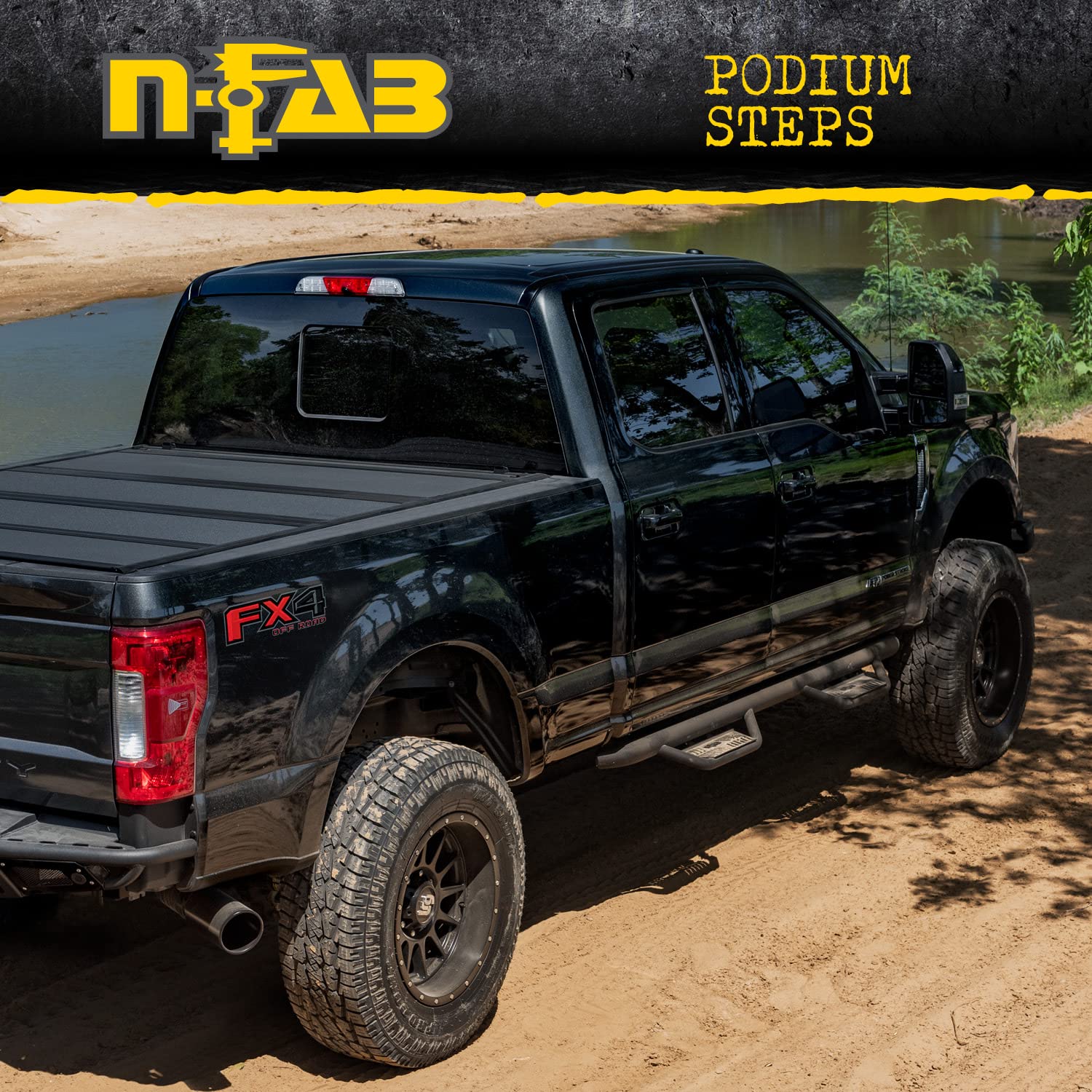 N-Fab Podium Ss Steps For Ford F-150 | Cab Length, Stainless Steel, Polished | Hpf1585Cc-Ss | Fits 2015-2024 Ford F-150, 2018-20