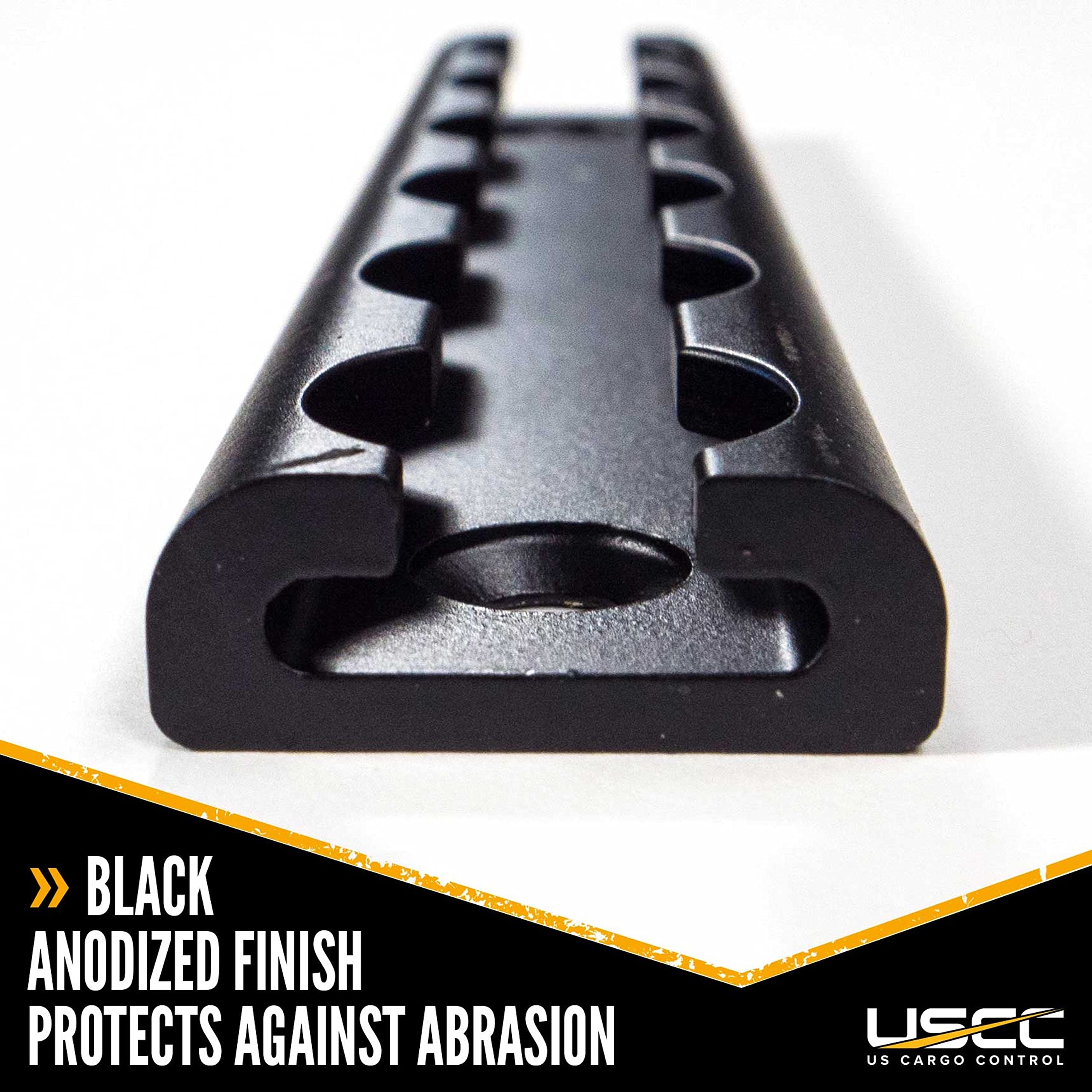 US Cargo Control 6 Black Anodized Aluminum L Track (4-Pack) - Durable Tie Down Rail for Trailers, Truck Beds, Motorcycles, ATVs, Bikes