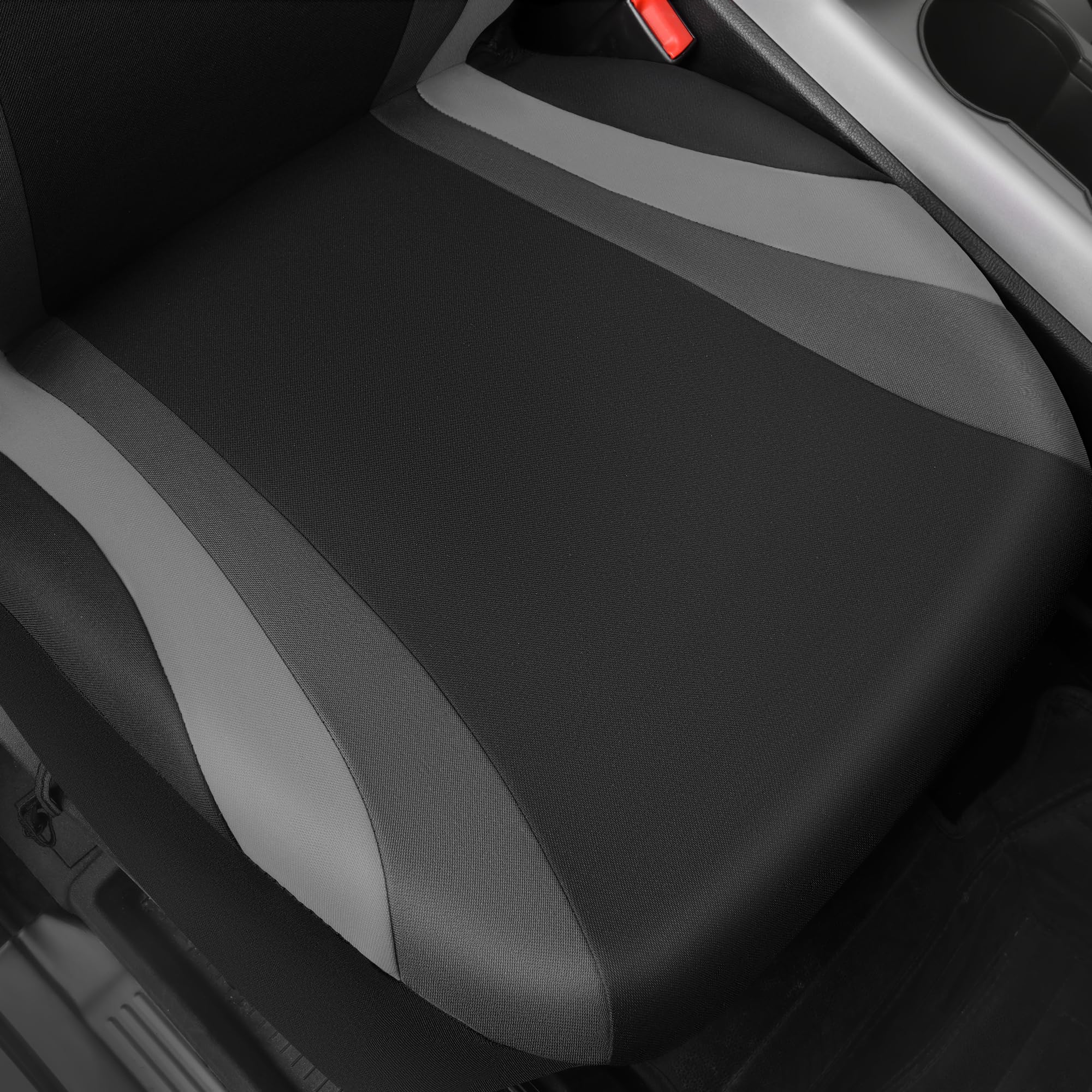 Car Pass Line Rider Sporty Front Seat Covers,Gray Car Seat Covers Two Front Seats Only, Airbag Compatible,Universal Fit Sedans,C