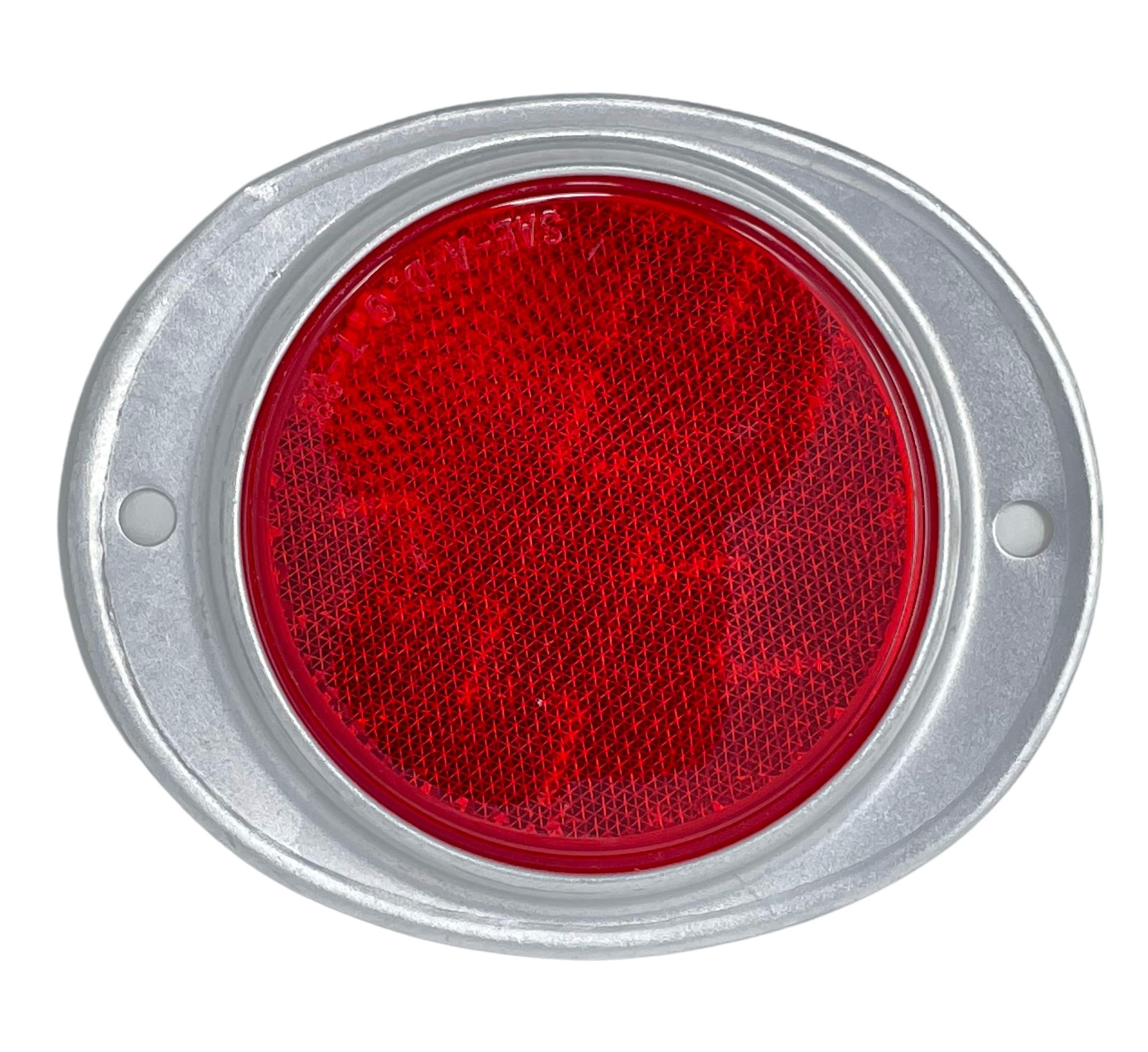 [ALL STAR TRUCK PARTS] Amber/Red 3    Round Reflector with Aluminum Base Screw On 2 Holes for Trucks, Towing, Trailers, RVs and