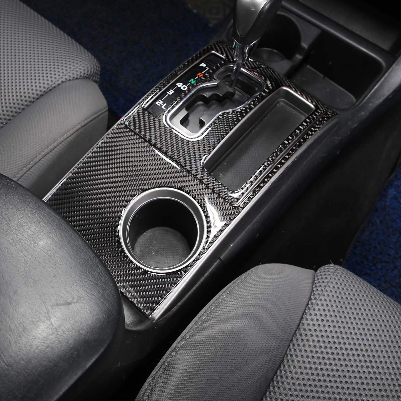 Tongsheng Soft Carbon Fiber Car Center Control Gear Shift Panel Sticker Trim Fit For Toyota Tacoma 2006 2007 2008 2009 2010 2011 2012 2013 2014 2015 (Black Carbon Fiber)