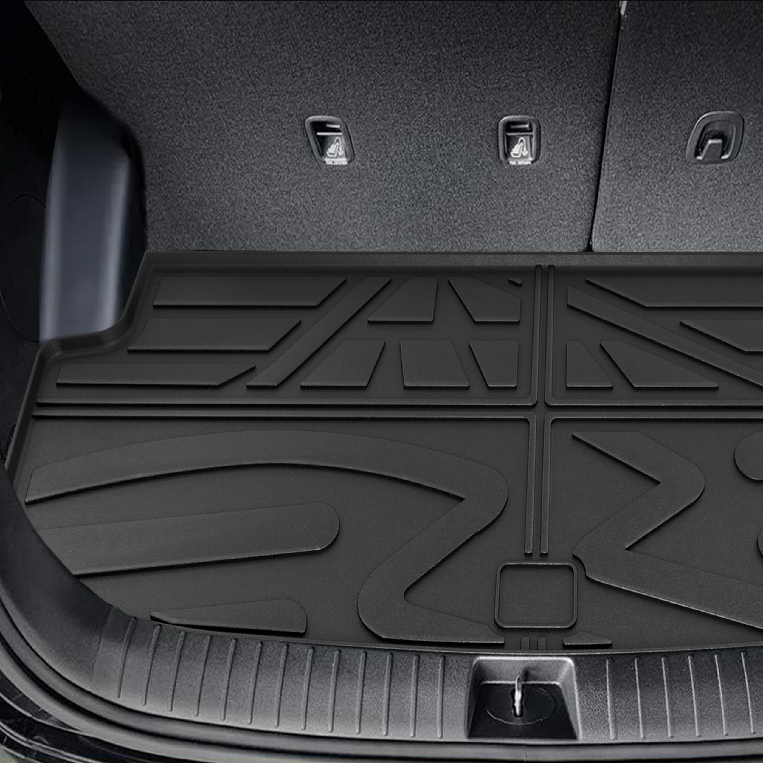 KARPAL Floor Mats for 2018-2023 Chevy Traverse, TPE Rubber, Black, 7 Seats, Anti-Slip All-Weather Protection, Model FM-CV1823TV-